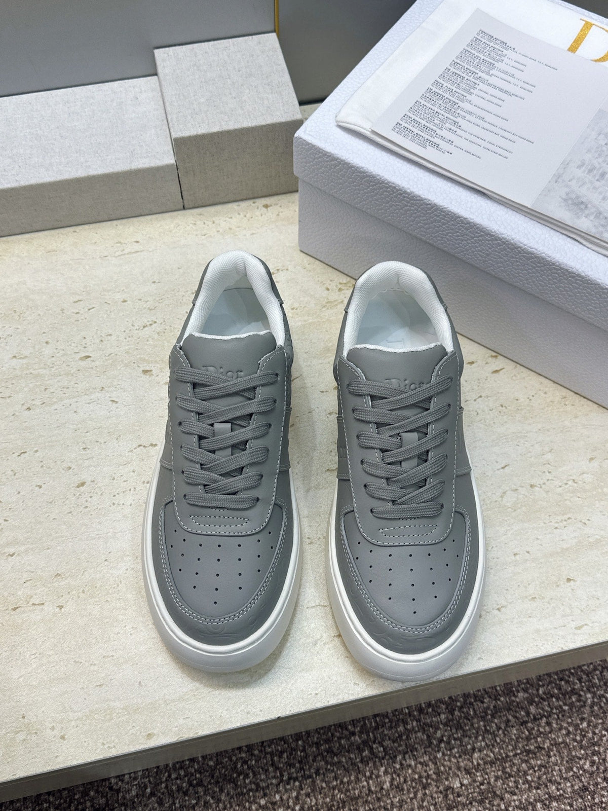 CD 26s Star Sneakers Grey Gravity Embossed Leather 118414