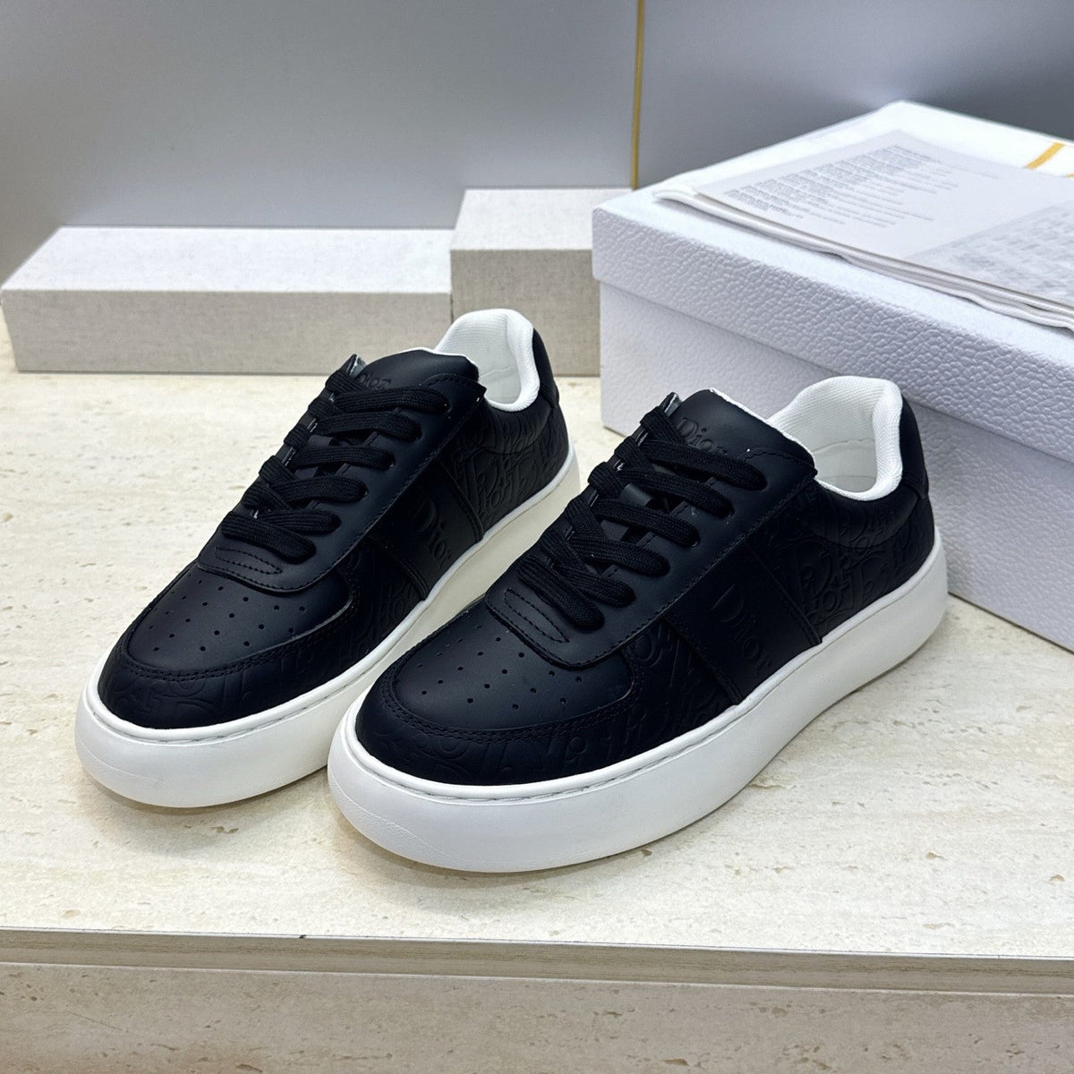 CD 26s Star Sneakers Black Gravity Embossed Leather 118415