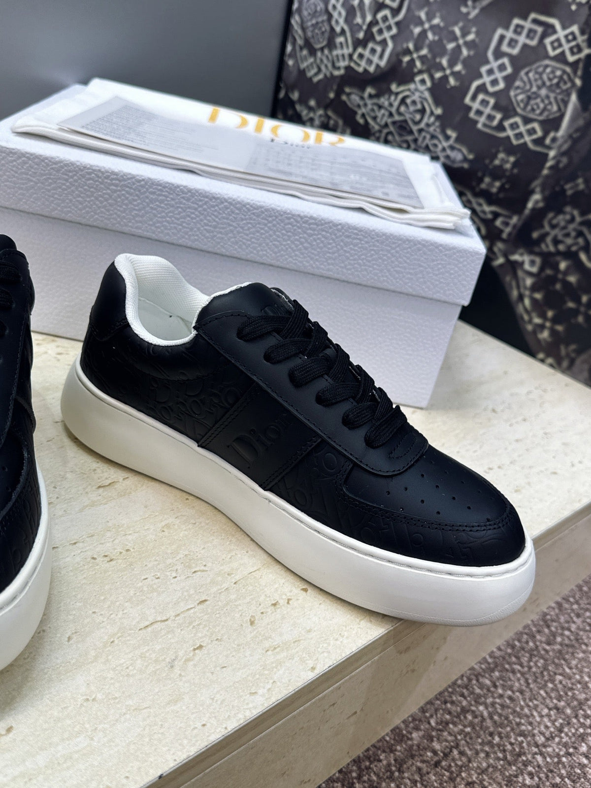 CD 26s Star Sneakers Black Gravity Embossed Leather 118415