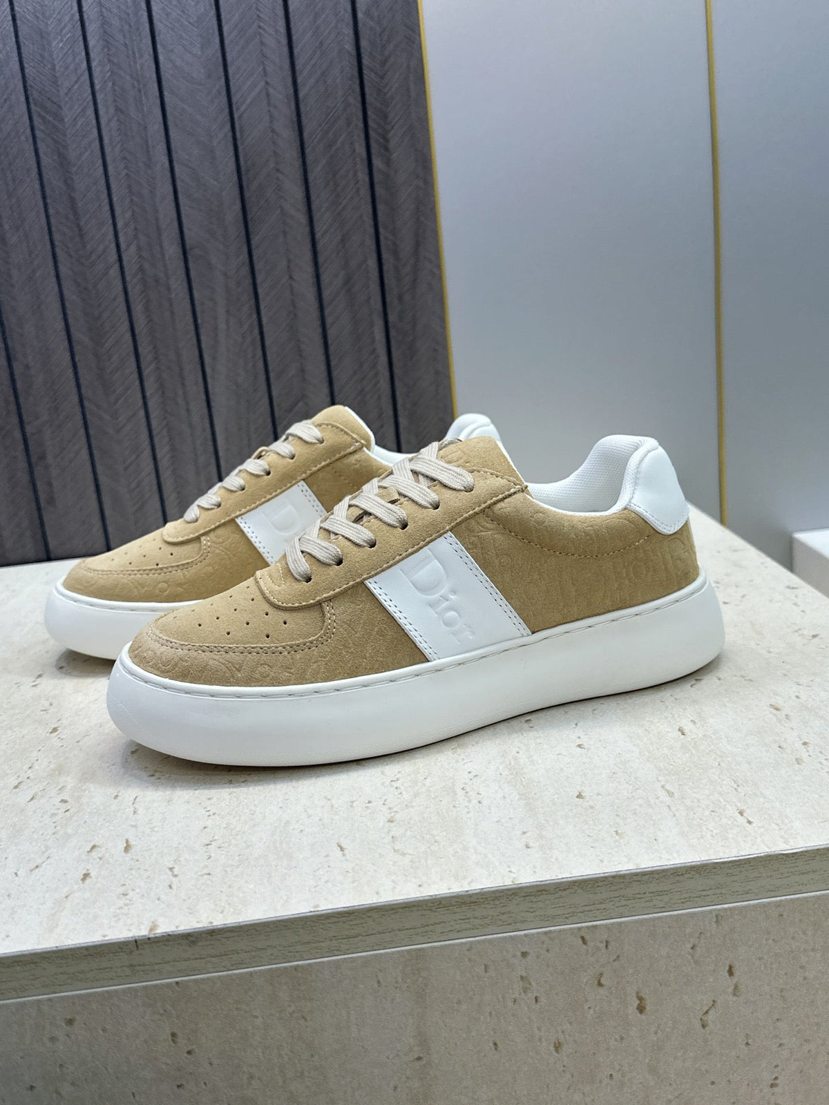 CD 26s Star Sneakers Tan Brown Gravity Embossed Suede 118417