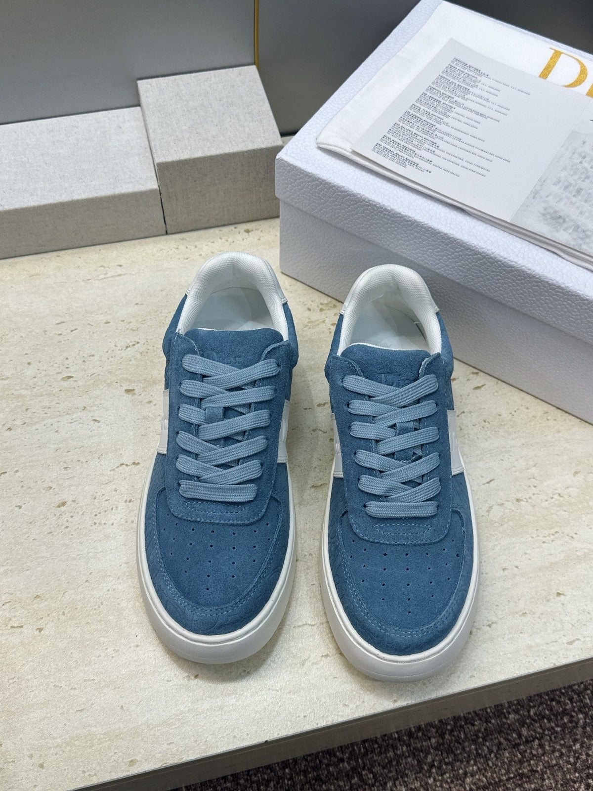 CD 26s Star Sneakers Denim Blue Gravity Embossed Suede 118418
