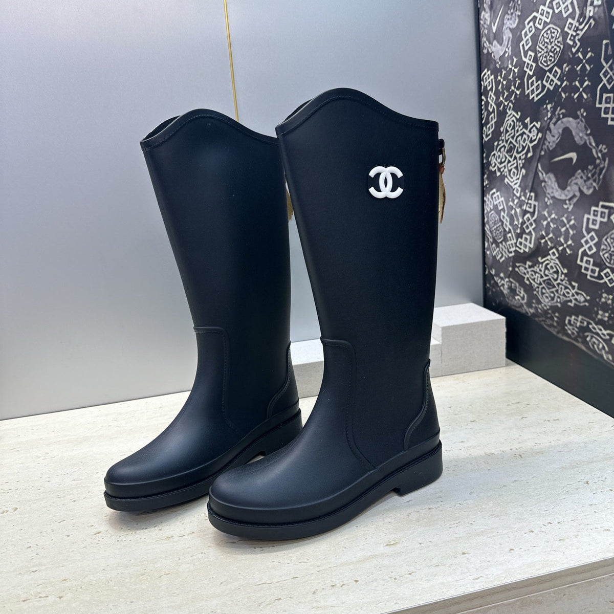 CC 26S Rain High Boots Black Rubber 118737
