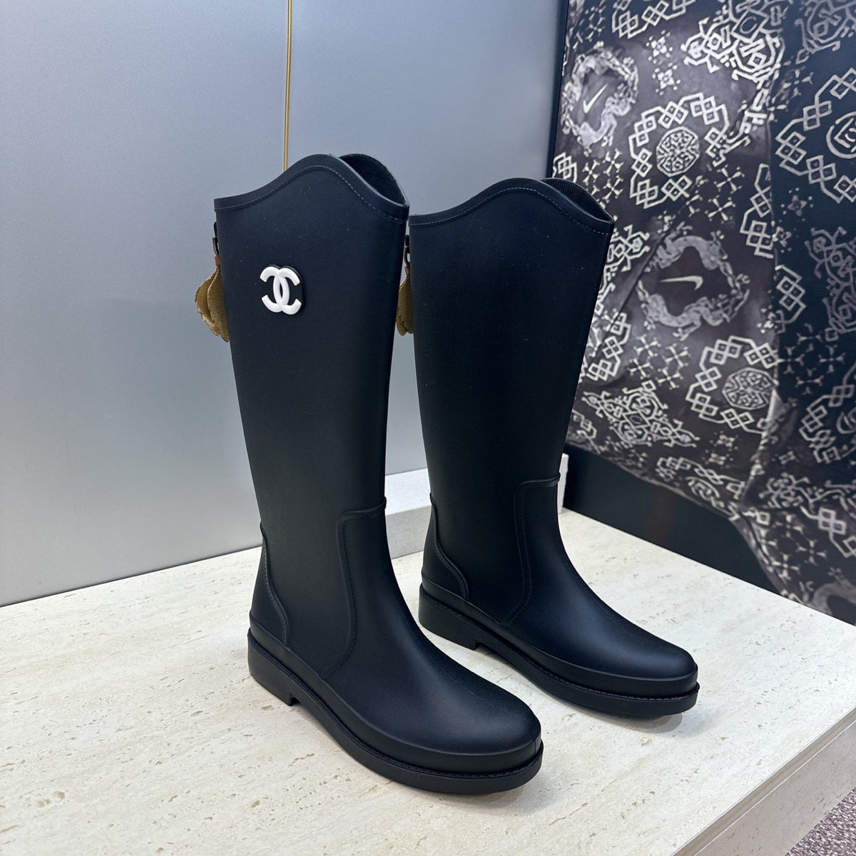 CC 26S Rain High Boots Black Rubber 118737
