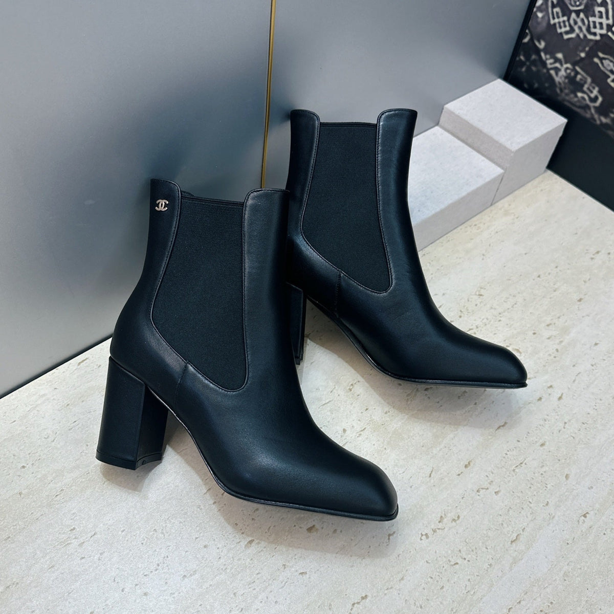 CC 26S Chelsea Ankle Boots 7.5cm Black Calfskin 118739
