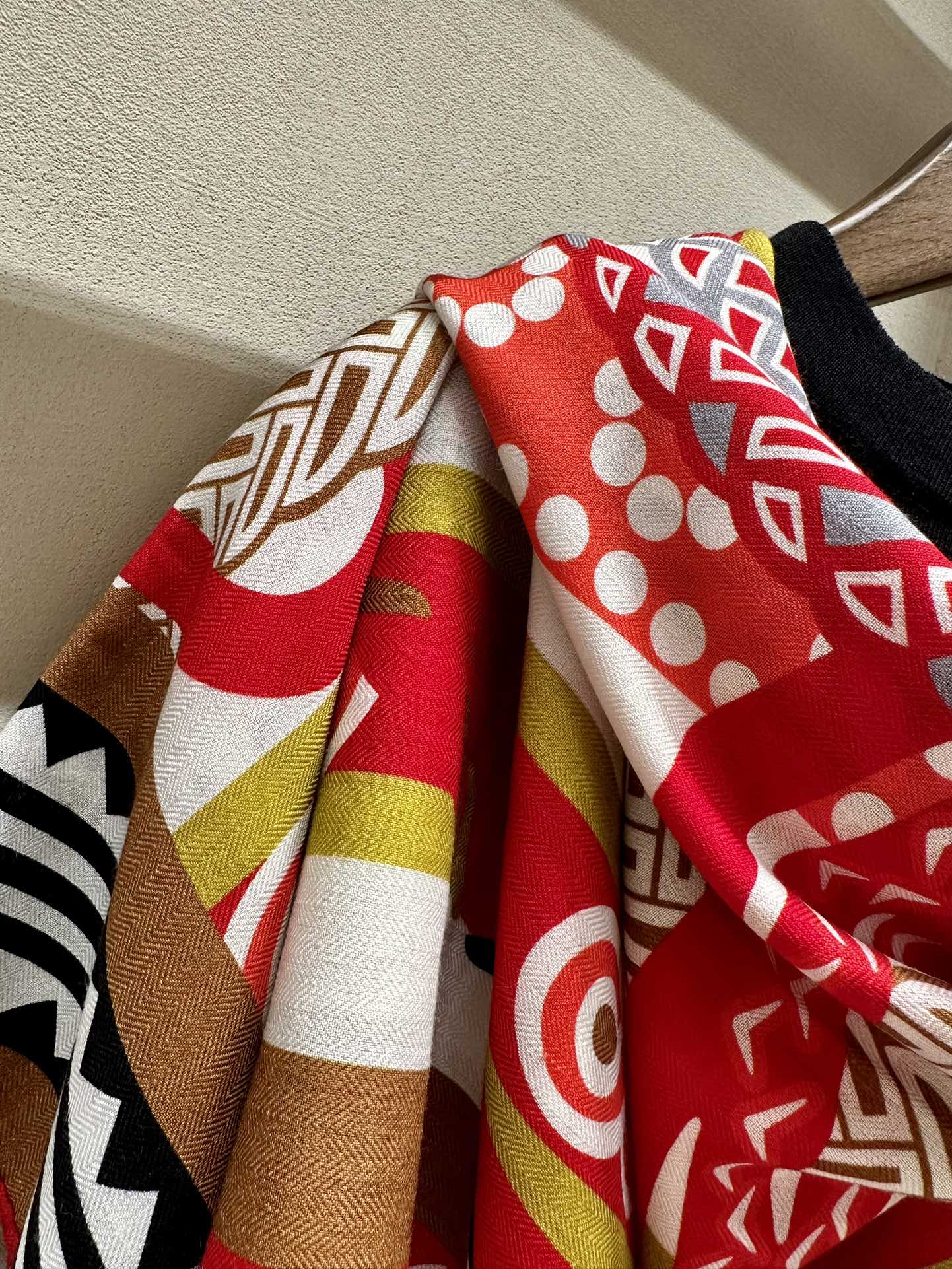 Square Scarf 140 CM Red Colorful Silk