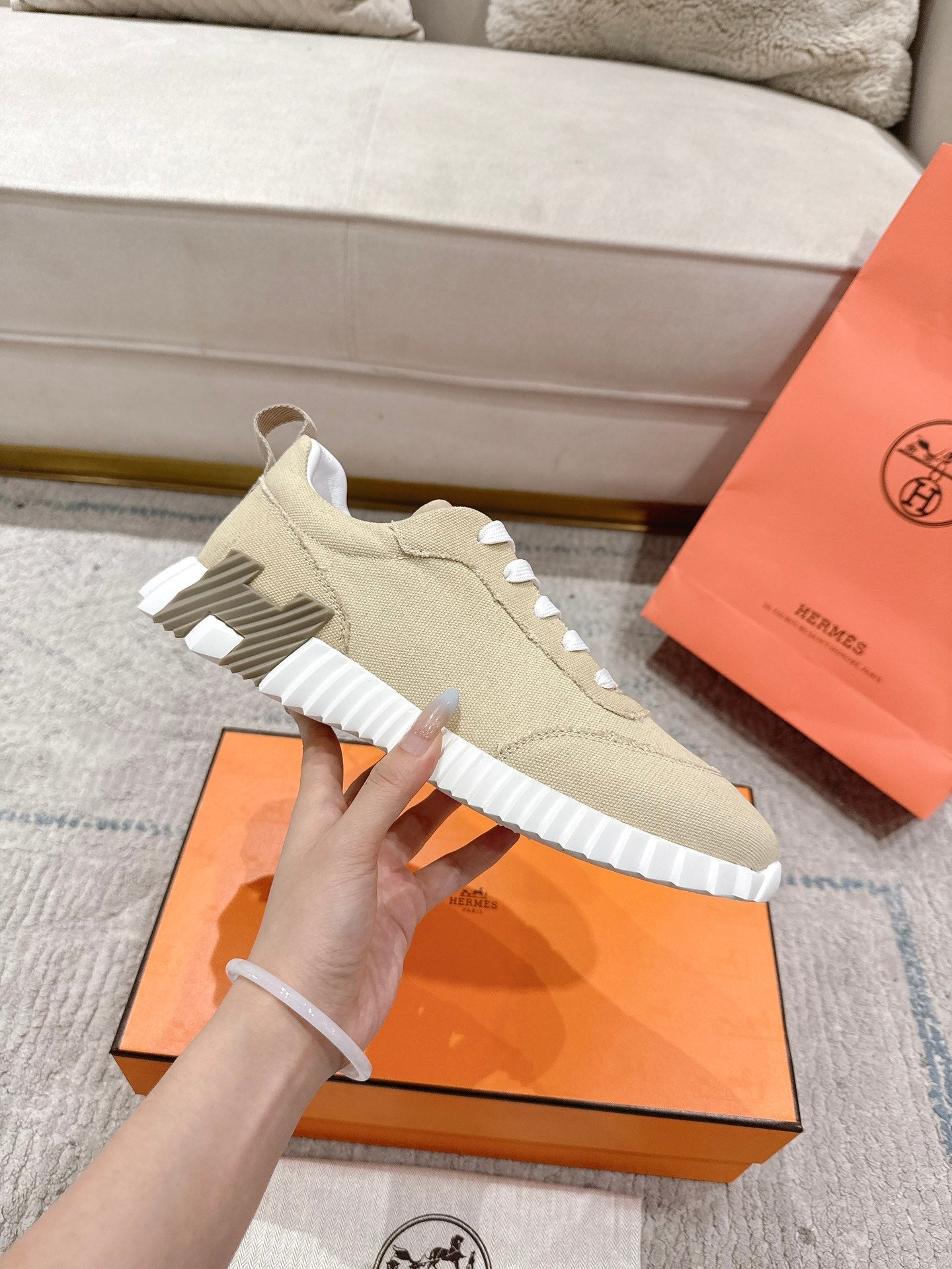 HM Bouncing Sneaker Khaki Canvas 581315