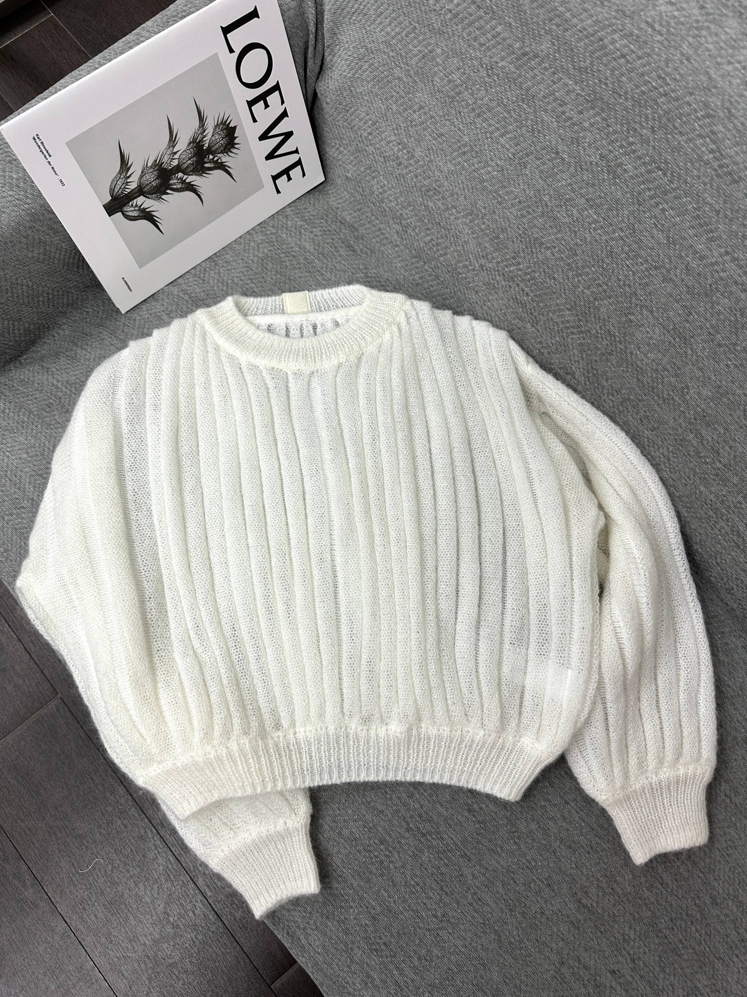 Loewe Mohair Sweater White Wool 345300