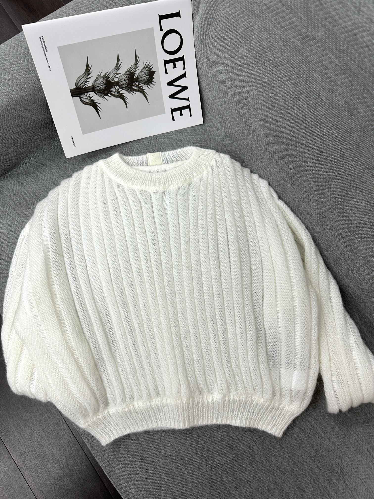 Loewe Mohair Sweater White Wool 345300