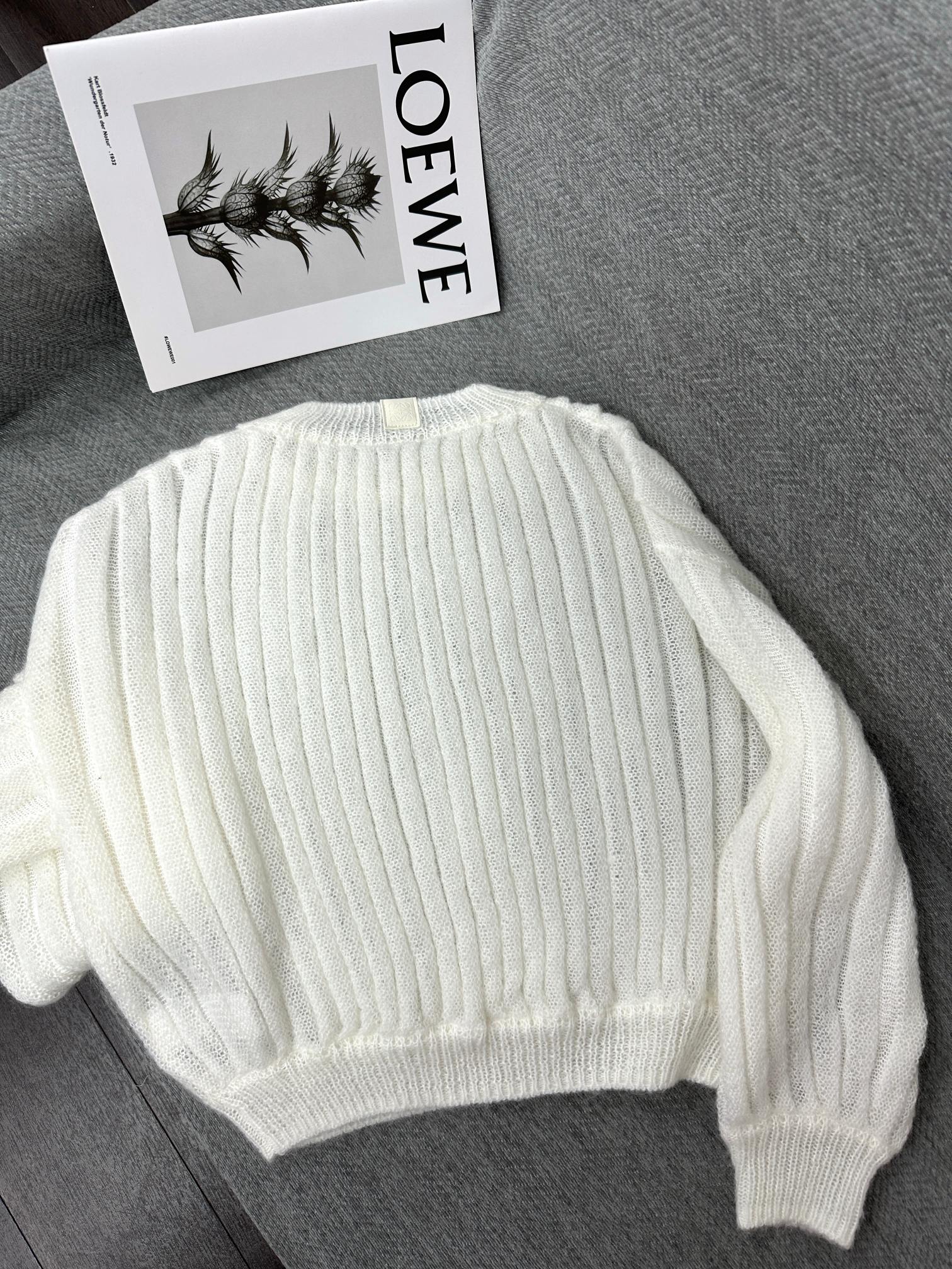 Loewe Mohair Sweater White Wool 345300