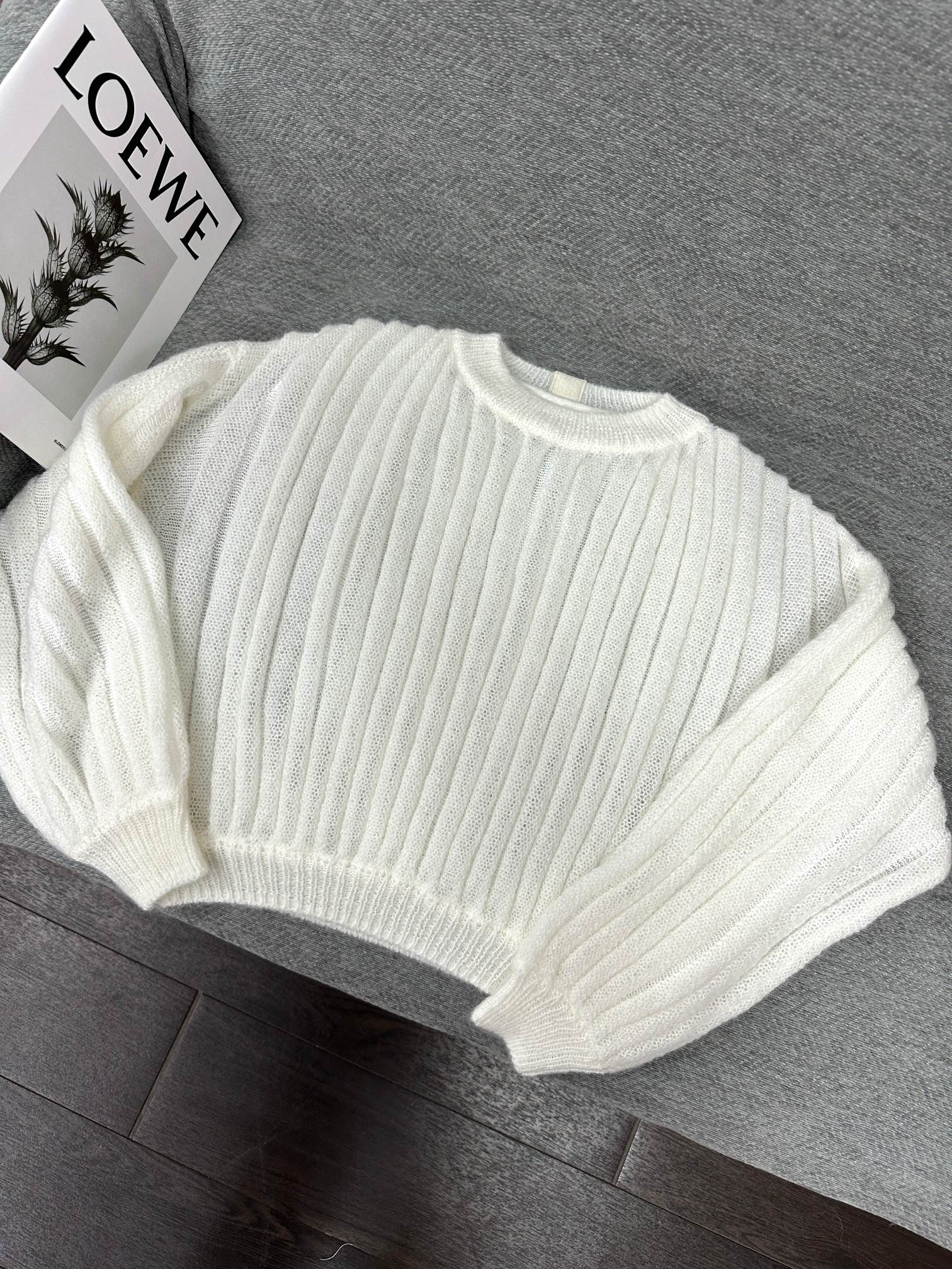 Loewe Mohair Sweater White Wool 345300