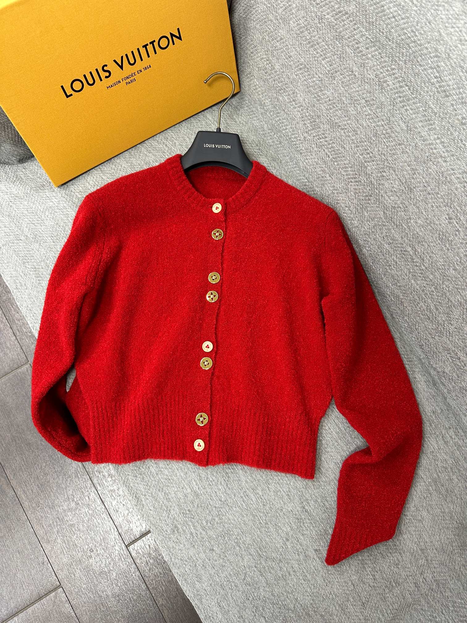 LV Monogram Button Cardigan Wool Polyamide 345369