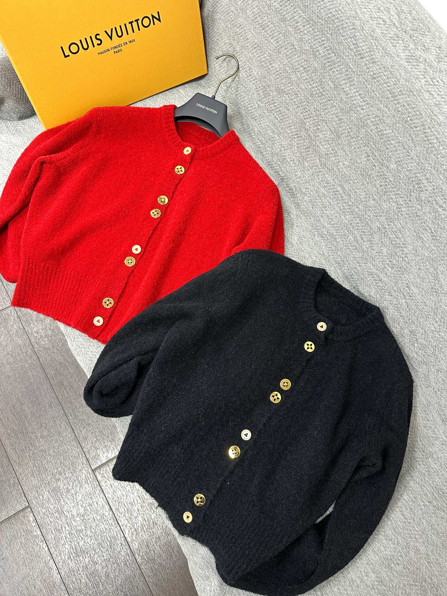 LV Monogram Button Cardigan Wool Polyamide 345369