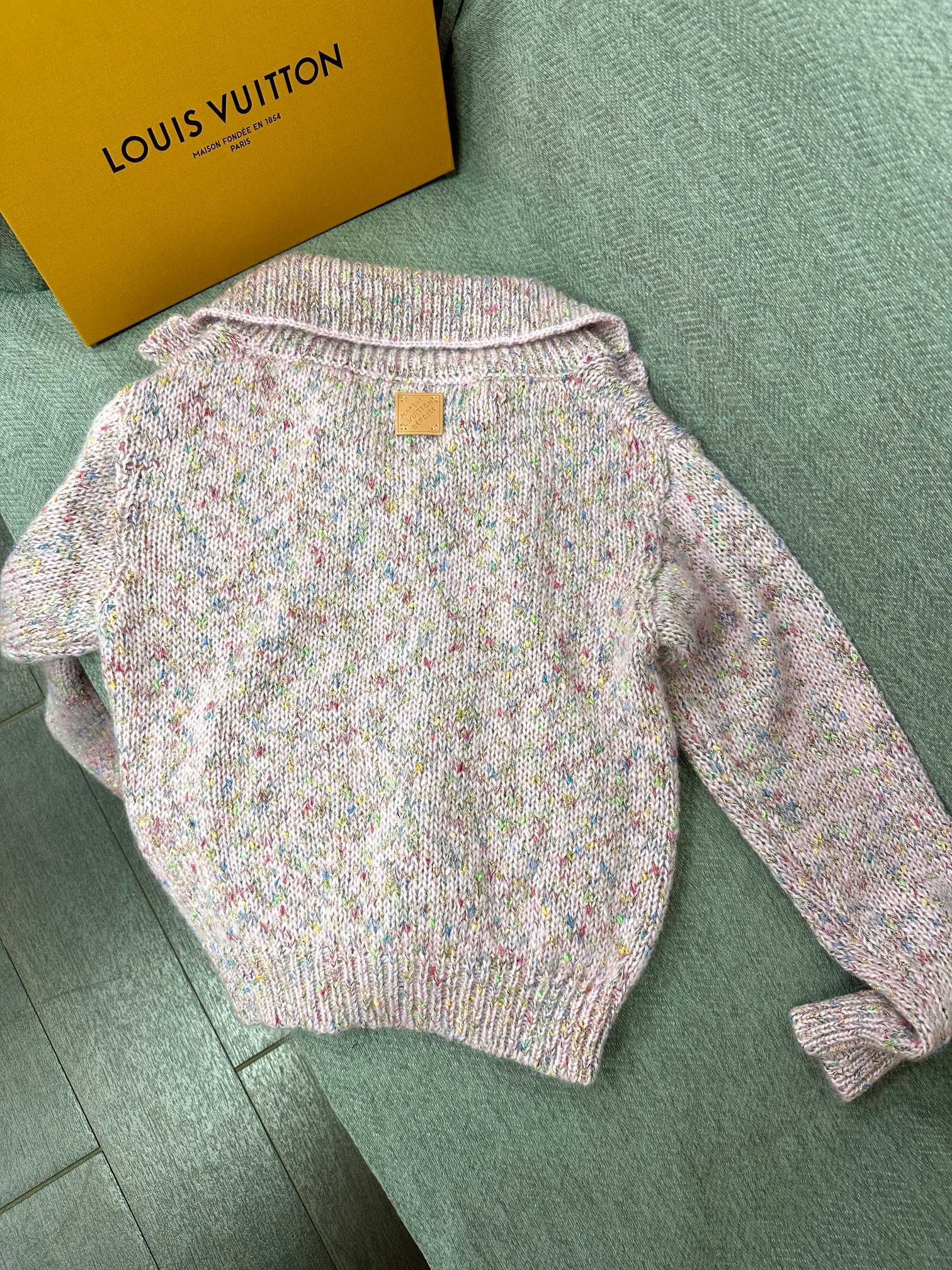 LV Yarn Lapel Cardigan Multicolor Wool 349450