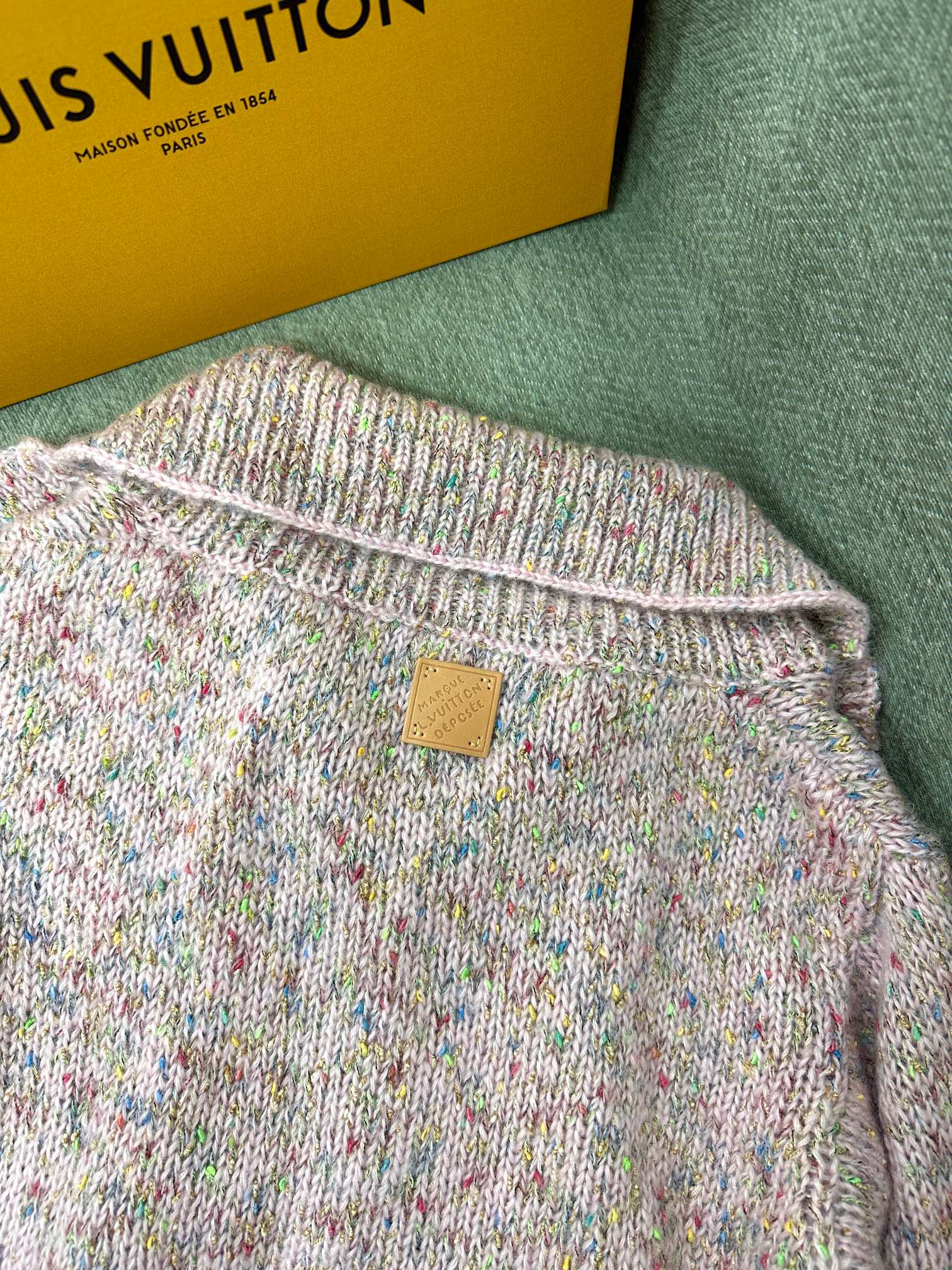 LV Yarn Lapel Cardigan Multicolor Wool 349450