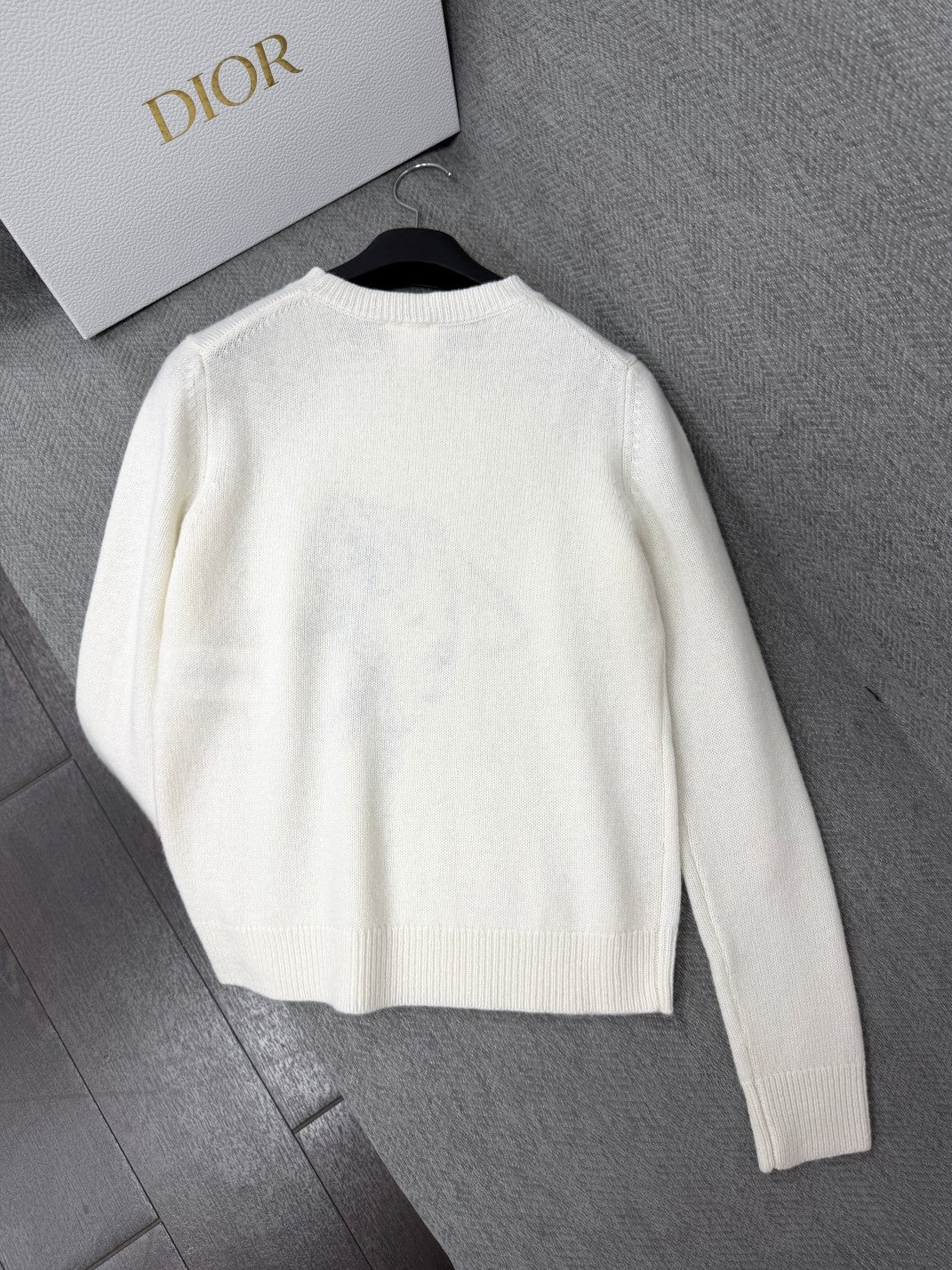 CD 26s Printed Embroidered Round Neck Long Sleeve White Cotton 414797