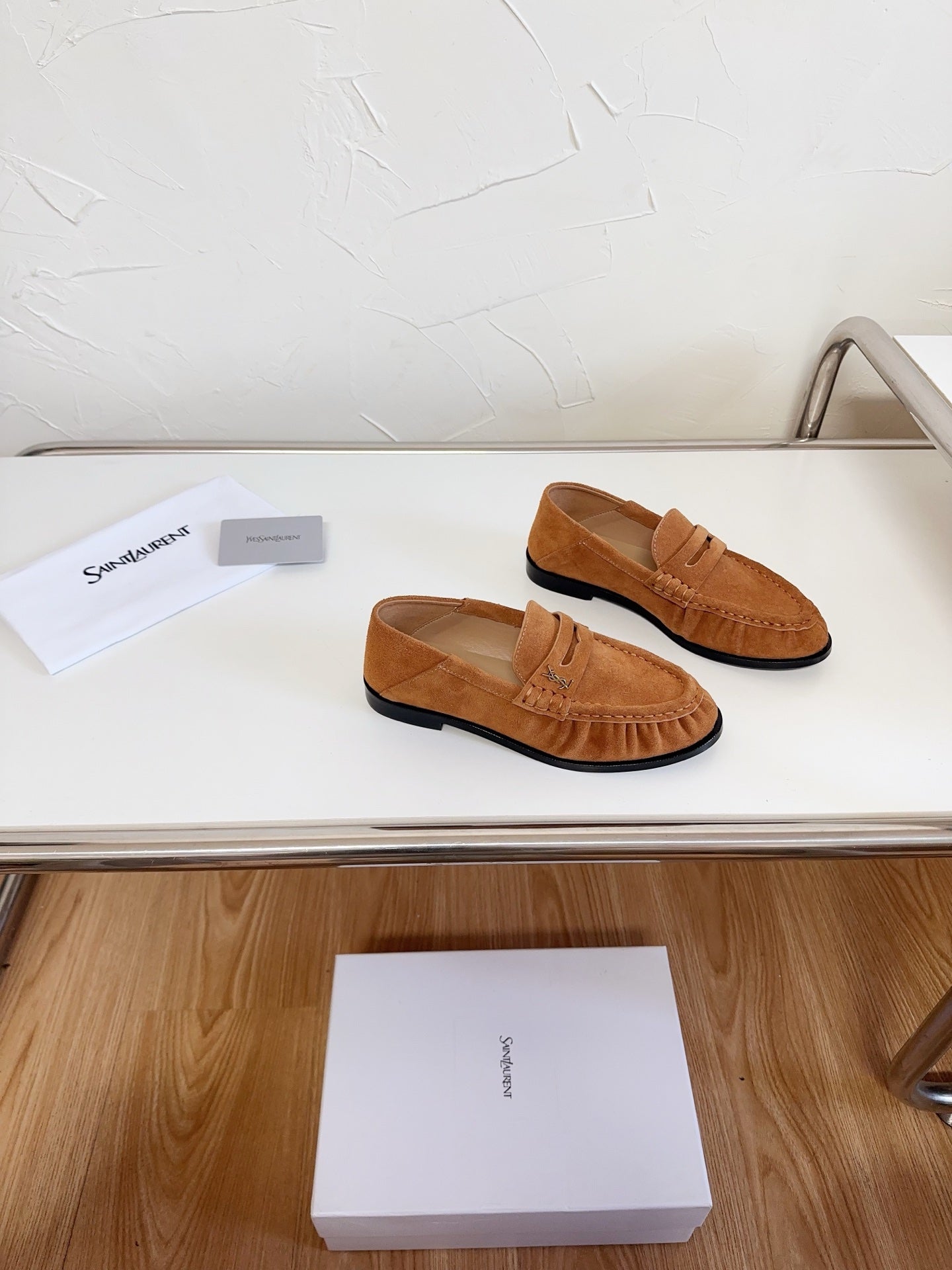 YSL Le Loafer Supple Camel Suede