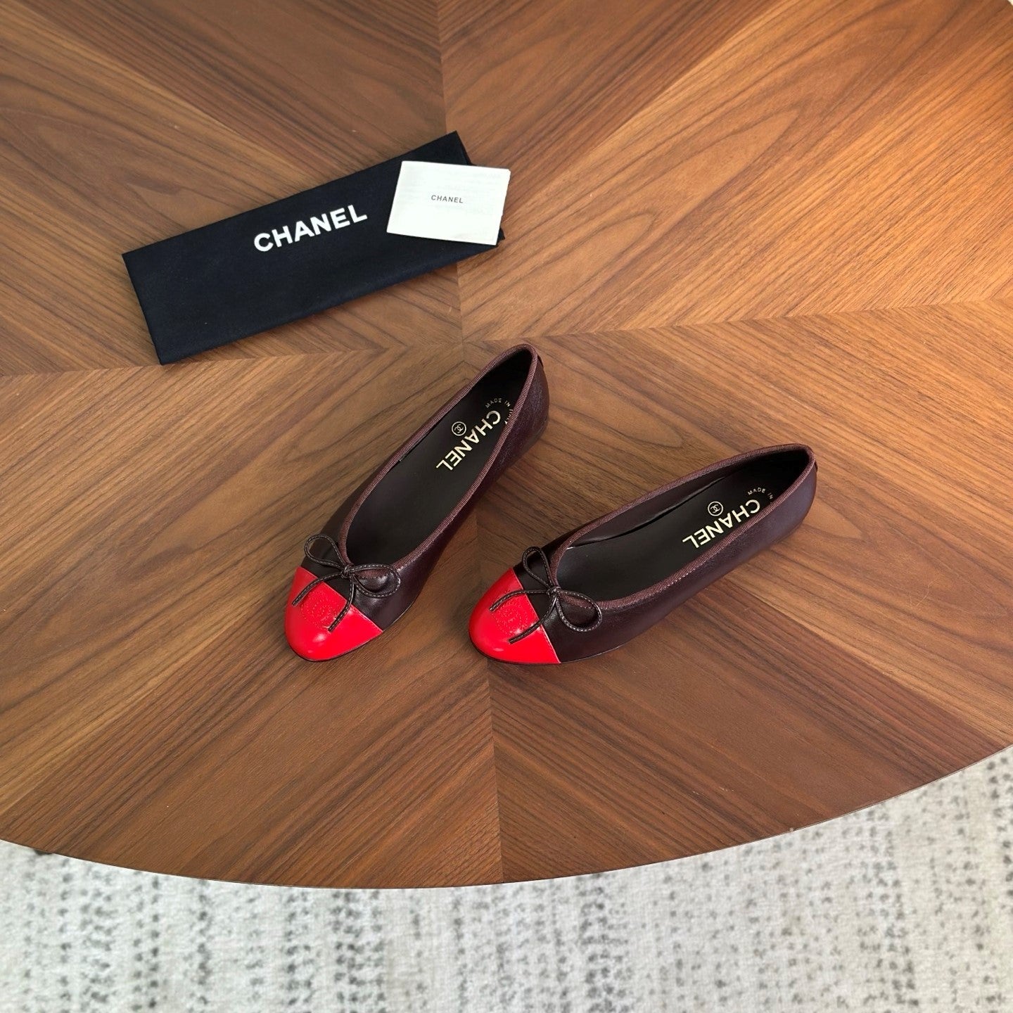 CC 26s Ballet Flat Brown Red Calfskin 938172