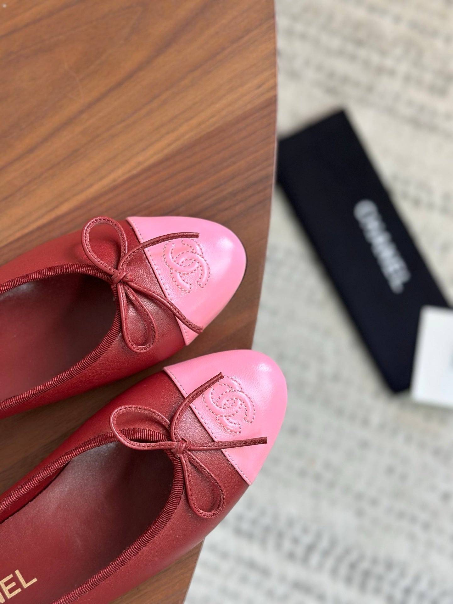 CC 26s Ballet Flat Pink Red Calfskin 938173