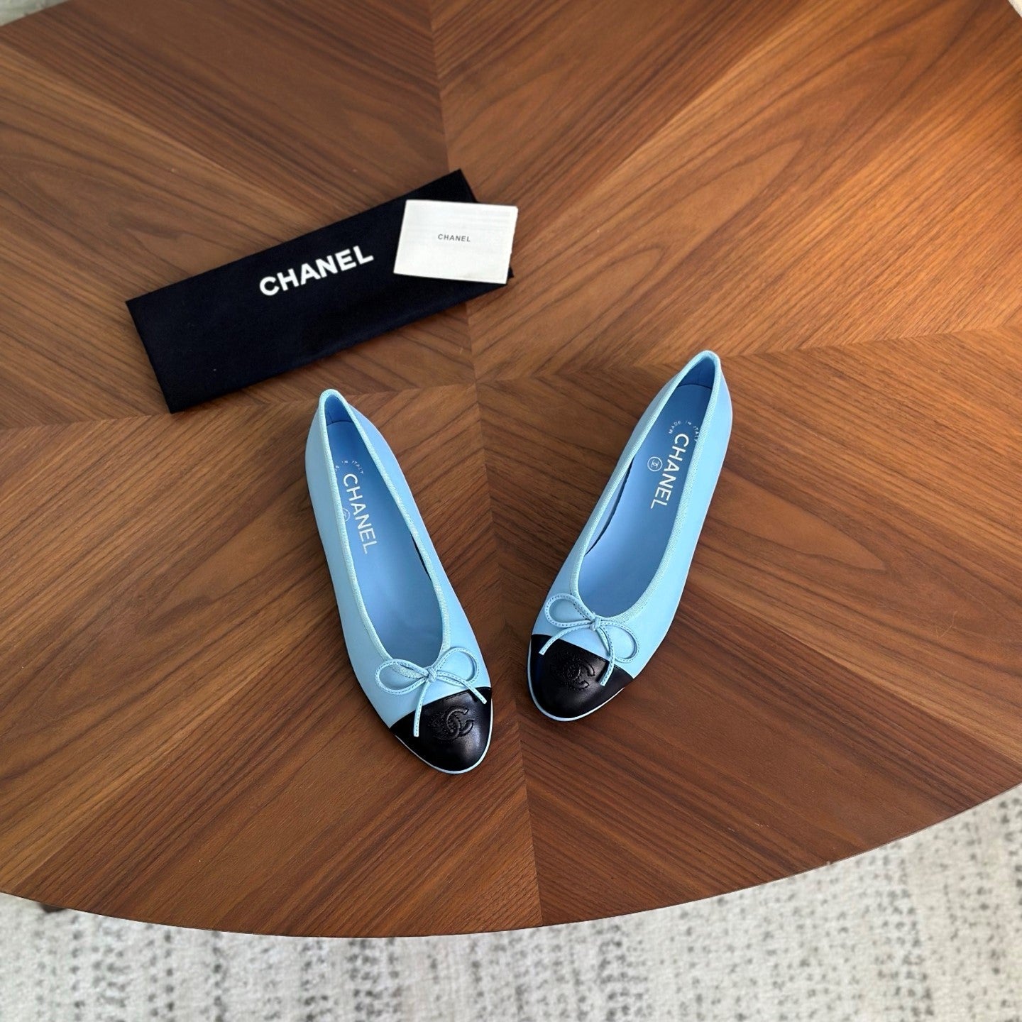 CC 26s Ballet Flat Blue Black Calfskin 938176
