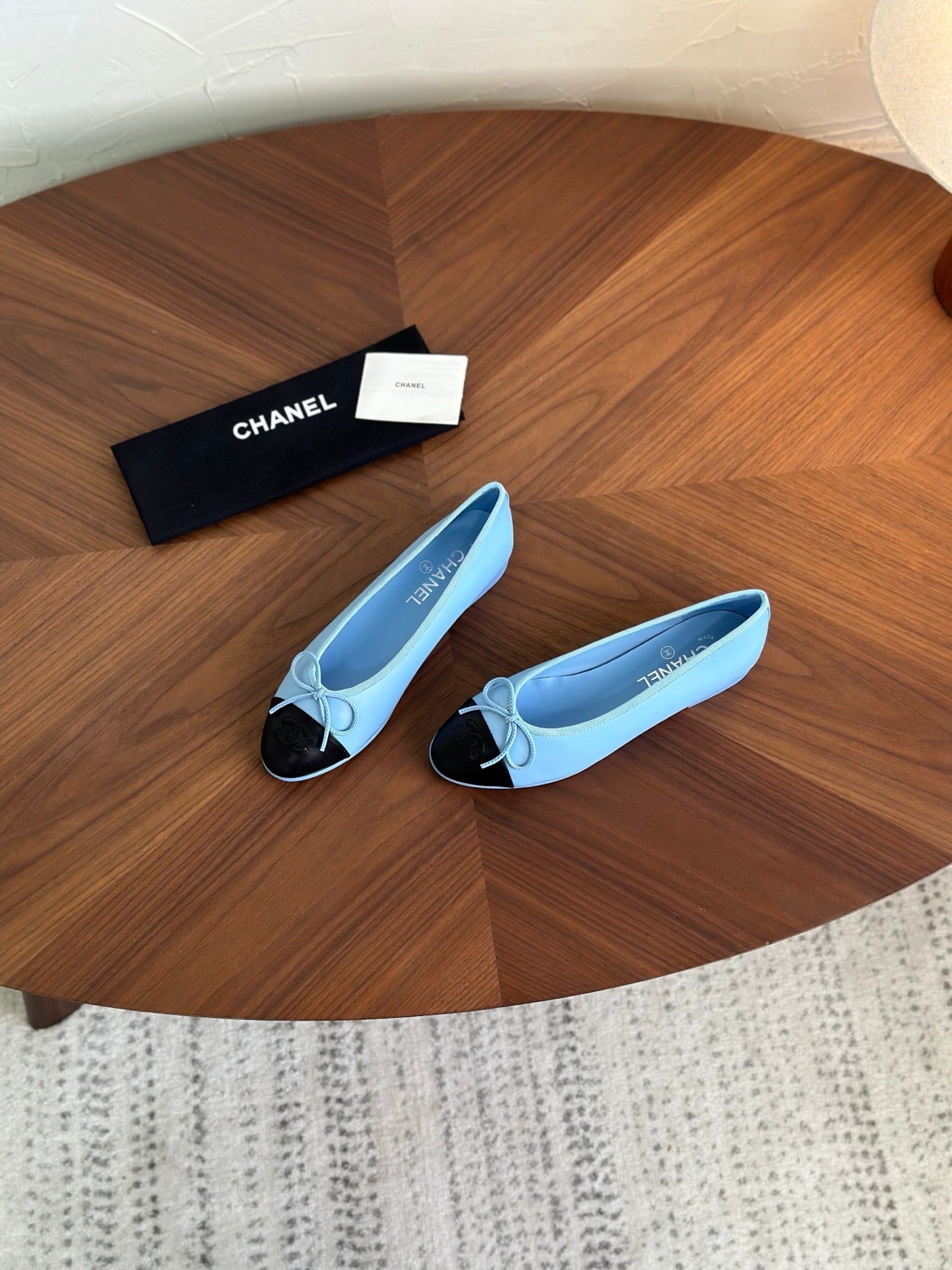 CC 26s Ballet Flat Blue Black Calfskin 938176