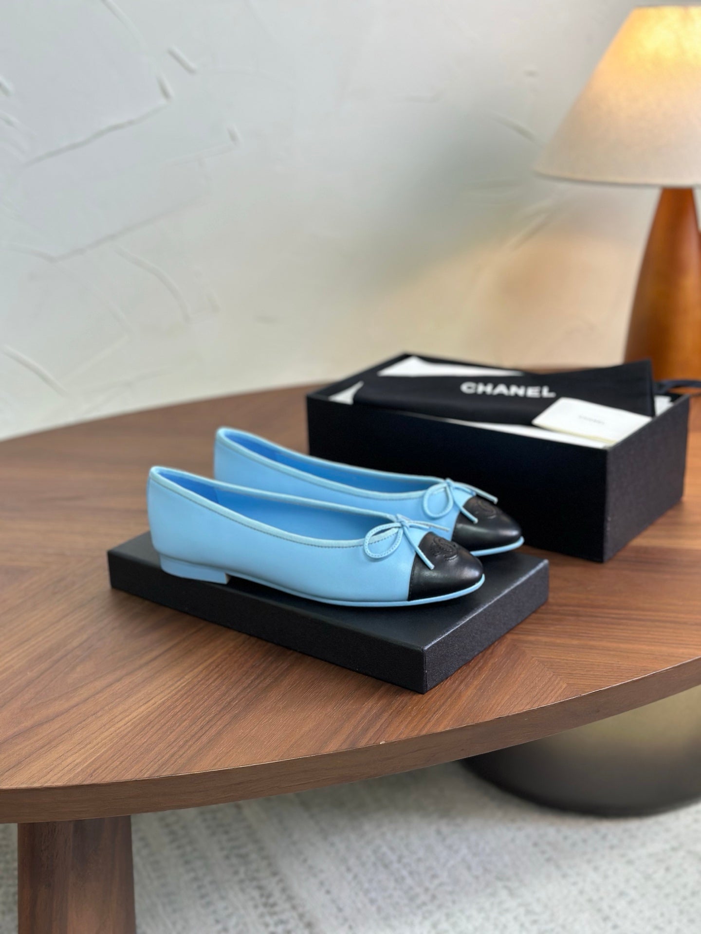 CC 26s Ballet Flat Blue Black Calfskin 938176