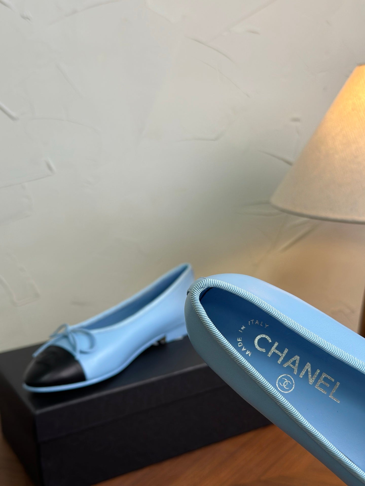 CC 26s Ballet Flat Blue Black Calfskin 938176