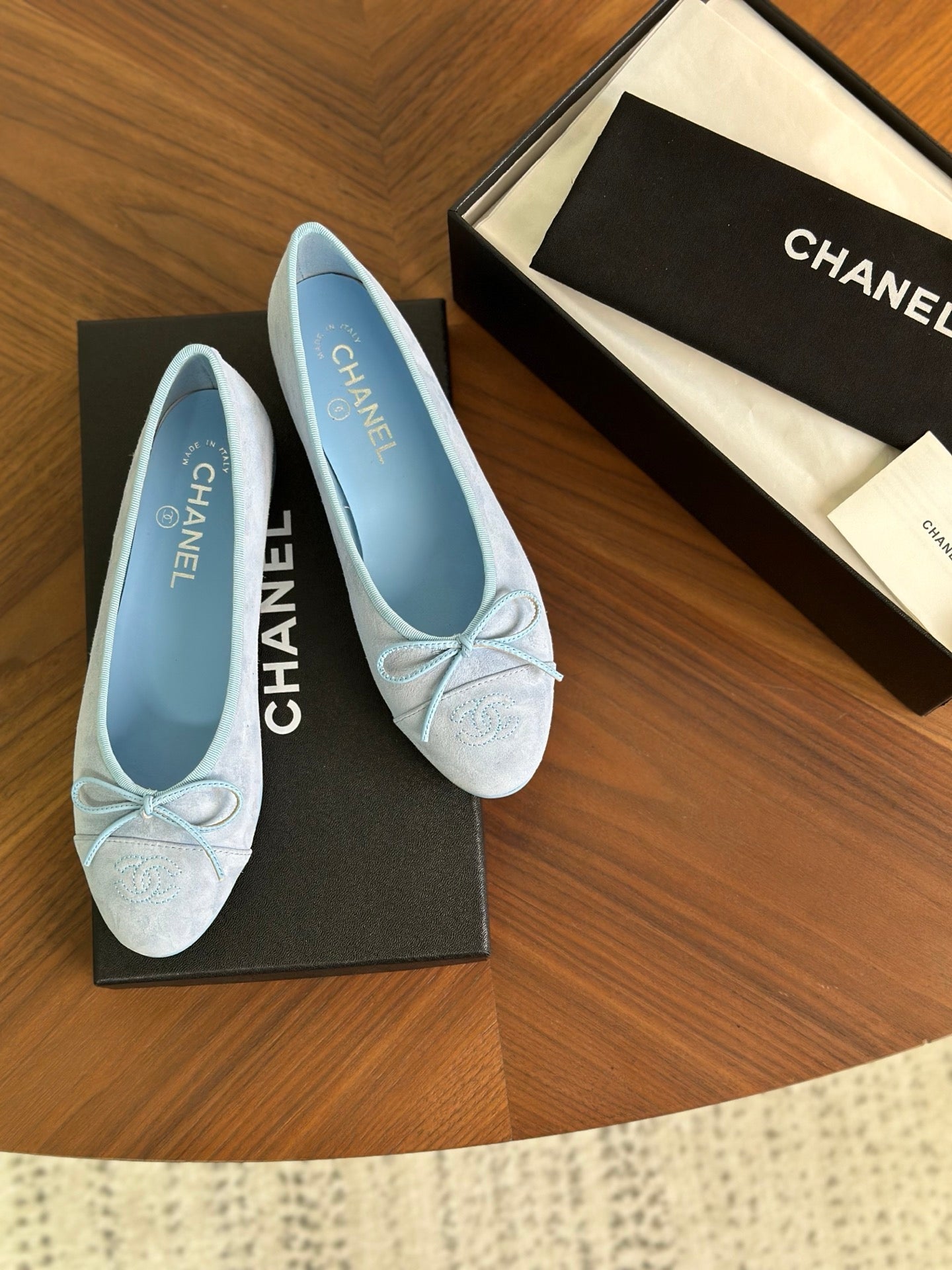 CC 26s Ballet Flat Light Blue Suede 938180
