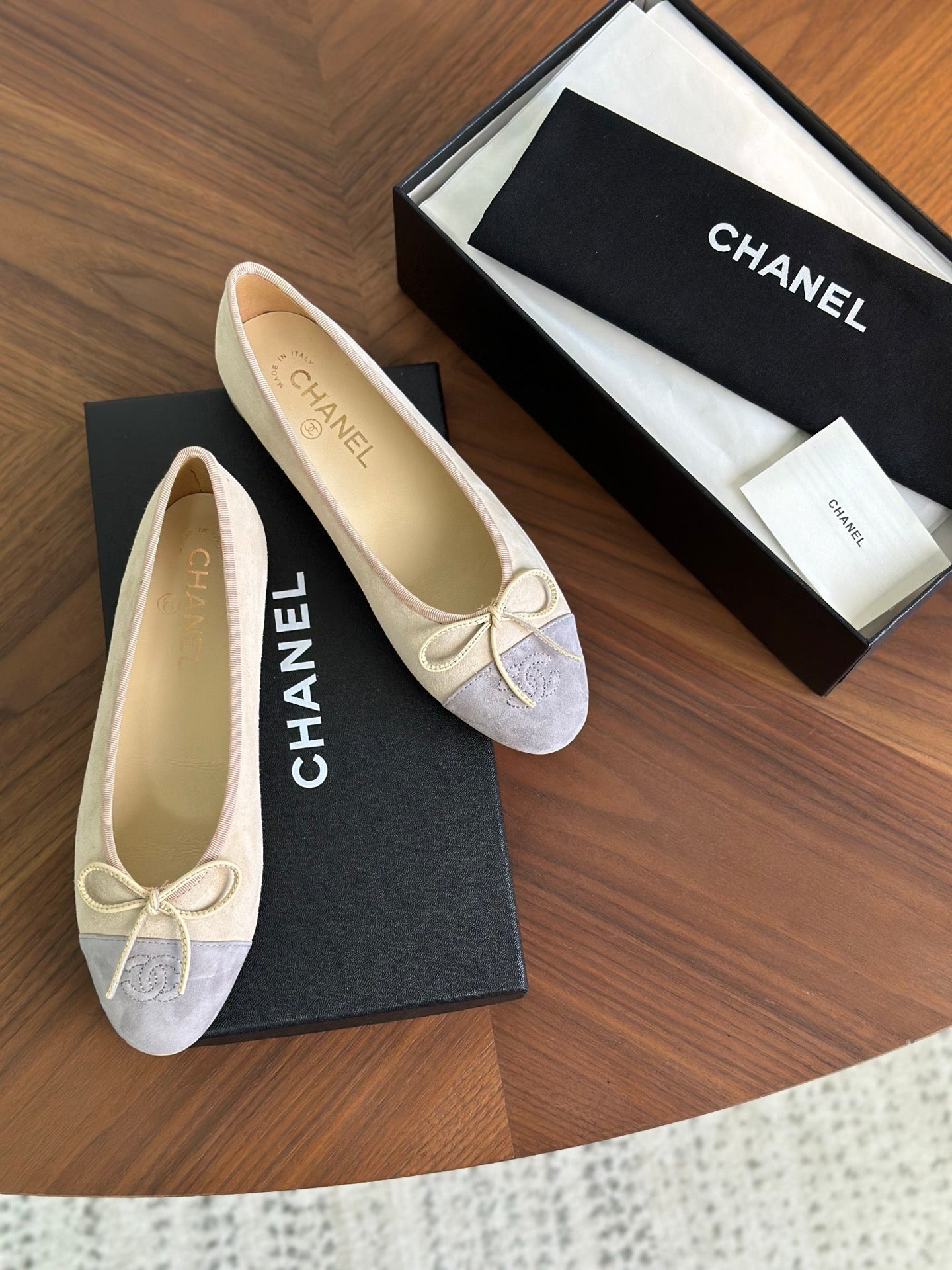 CC 26s Ballet Flat Khaki Purple Suede 938187