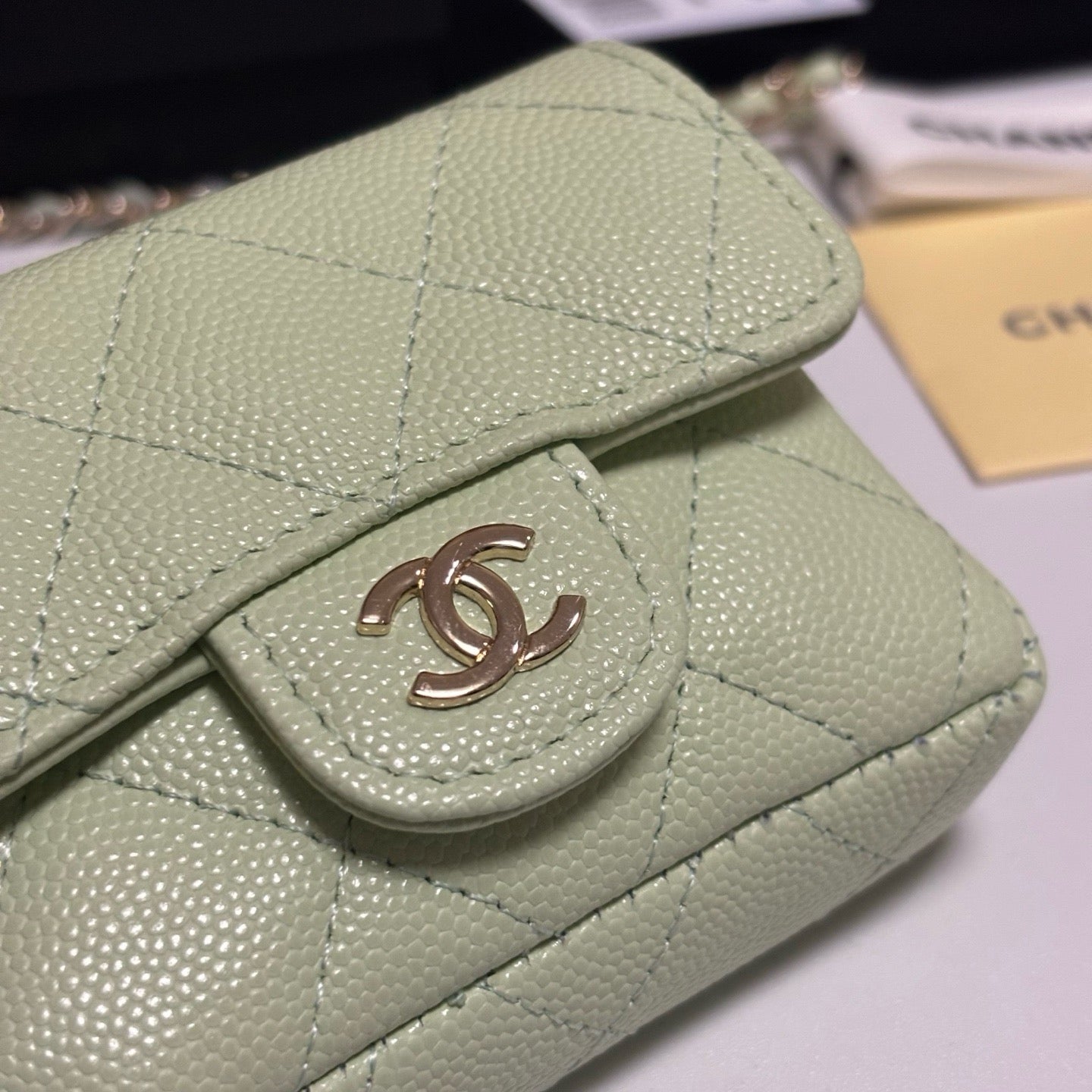 CC 26s Waist Belt Bag Chain Mint Green Caviar 212339