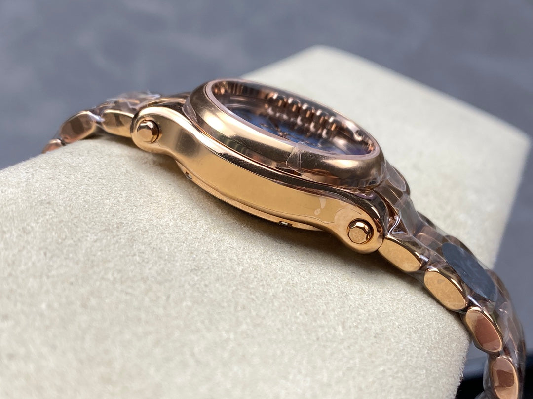 Happy Diamond 30mm Gold Blue Dial