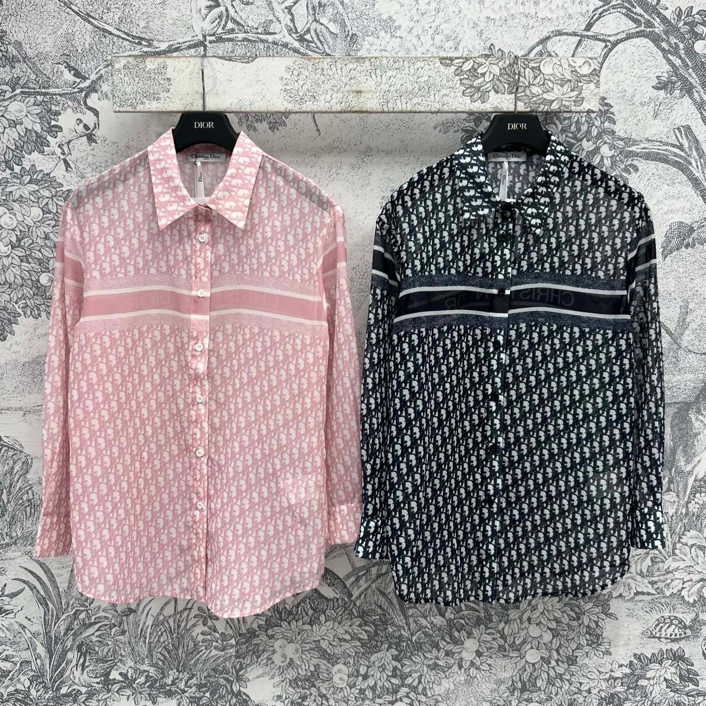 CD 25 See-through Shirt Black and Pink Polyester