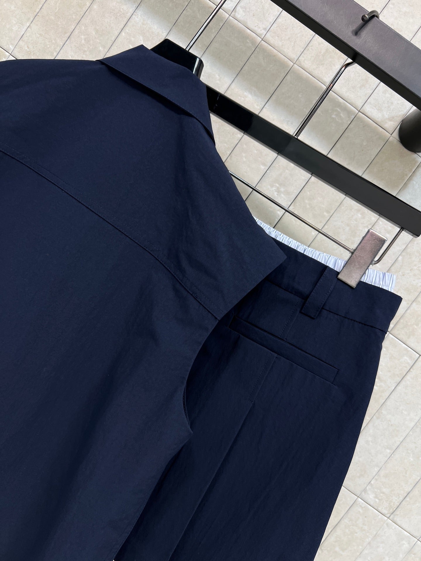 CC 26s Sleeveless Shirt + Shorts Navy Blue Polyester 400736