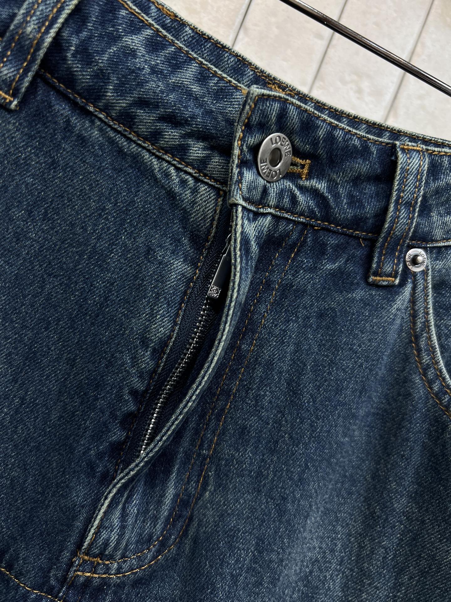 Loewe 26s High-Waisted Wide-Leg Denim Pants 400692