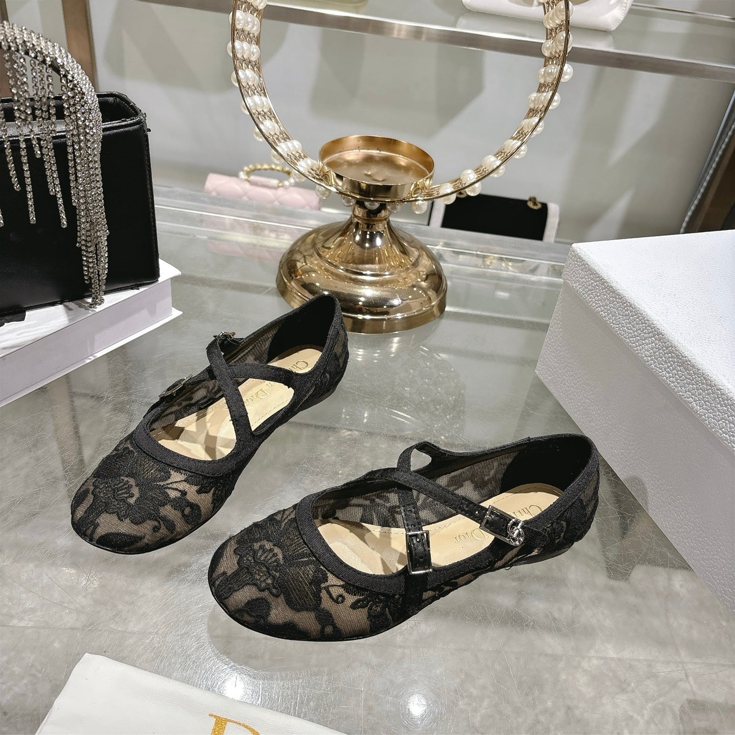 CD Very Ballet Flat Black Lace 679839