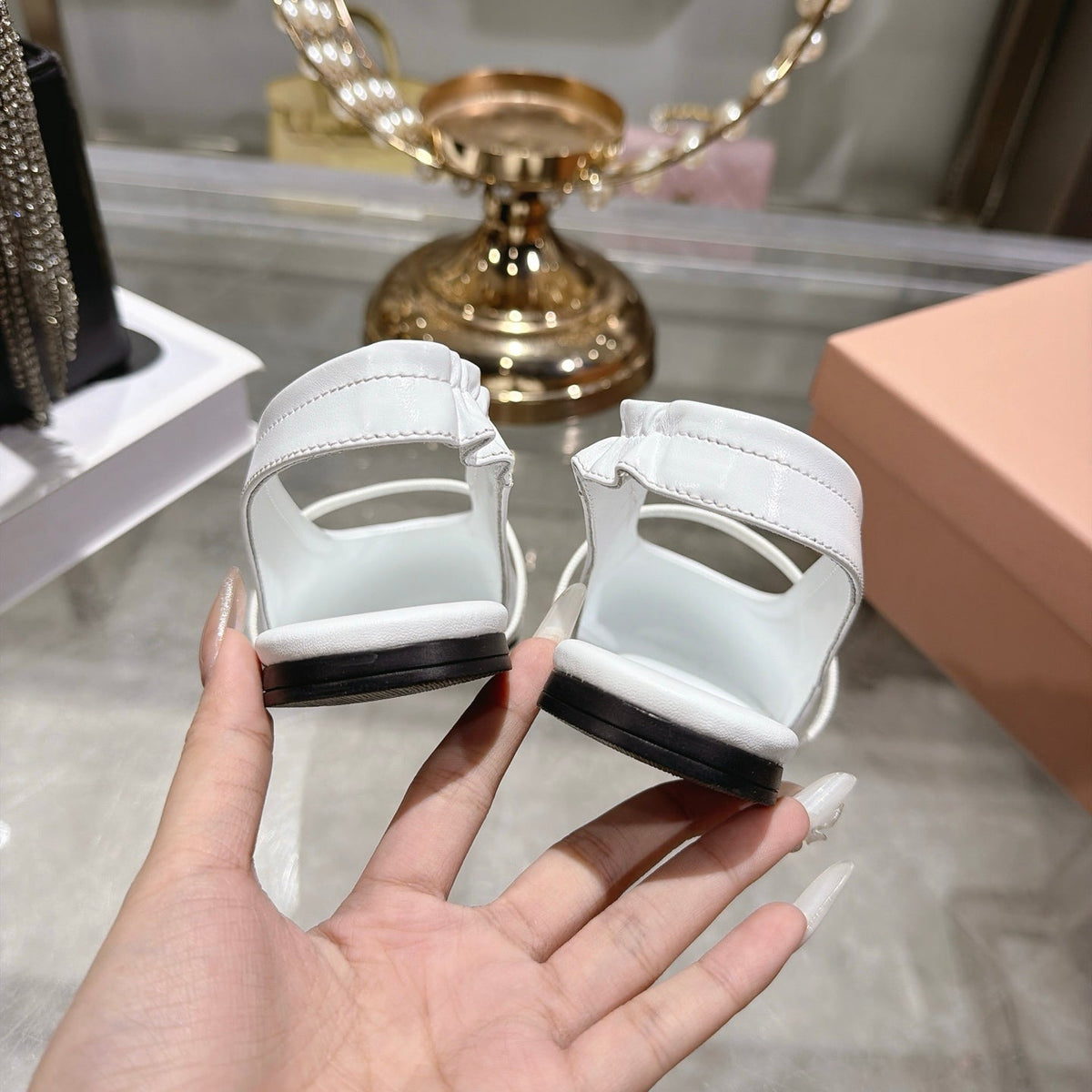 Miu Miu FW26 Ballerina Slingback Flats White Patent 190472