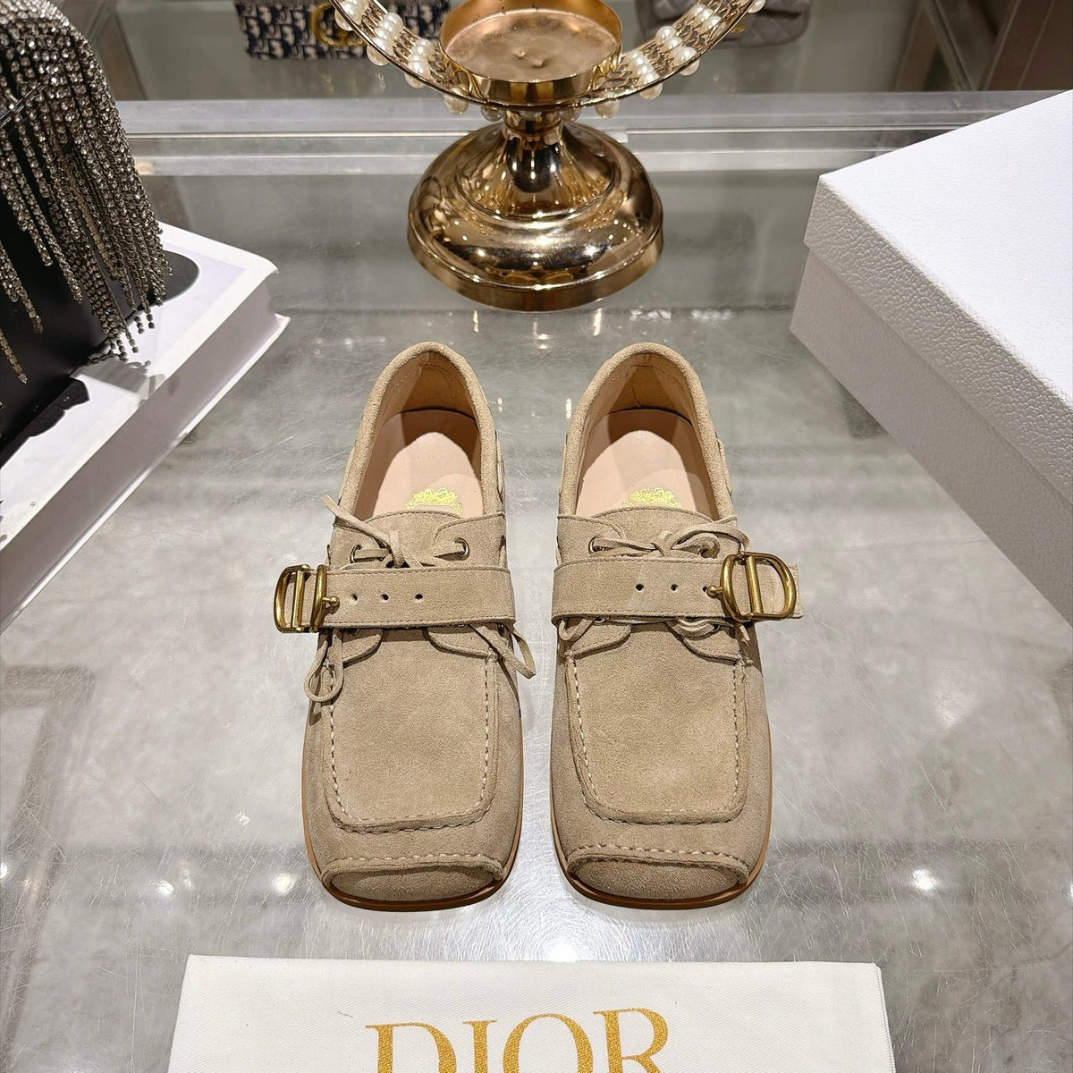 Dior FW26 Boat Shoes Beige Suede 190301