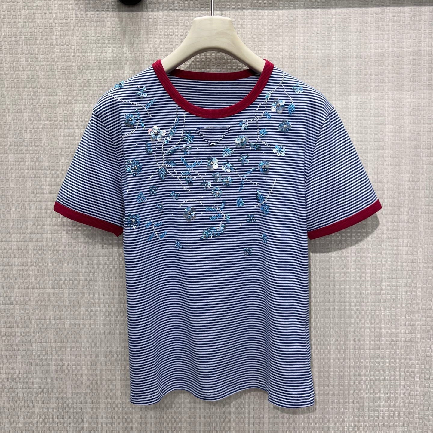 Prada 2026 Shirt Blue Red Cotton 399203