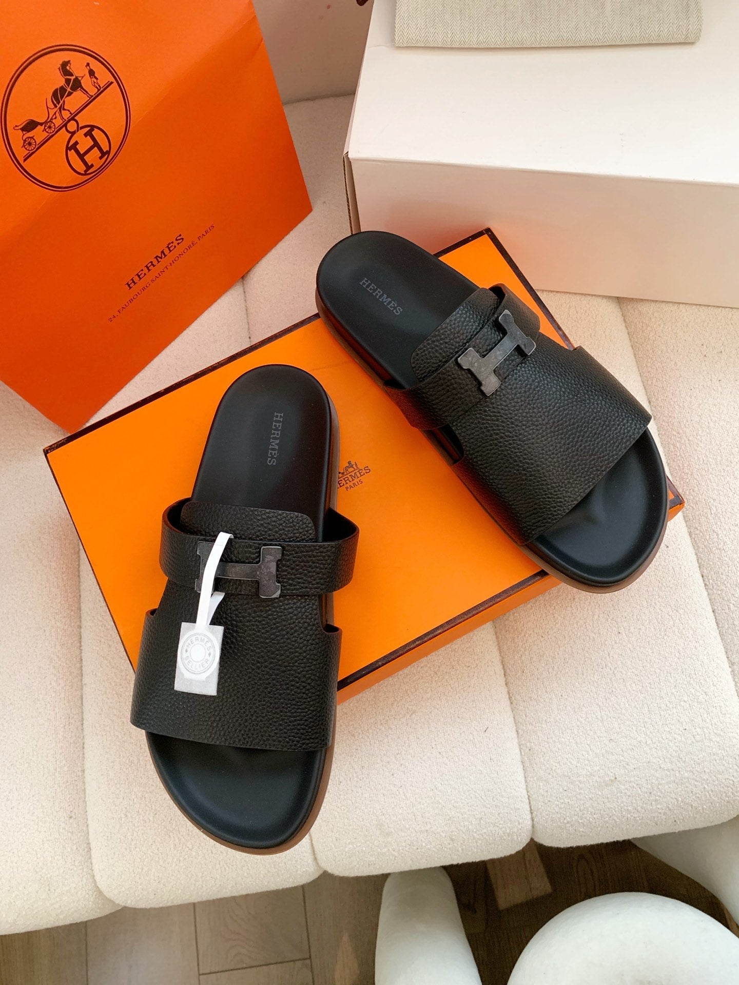 HM Men Jaures Sandal Black Cowhide 614861