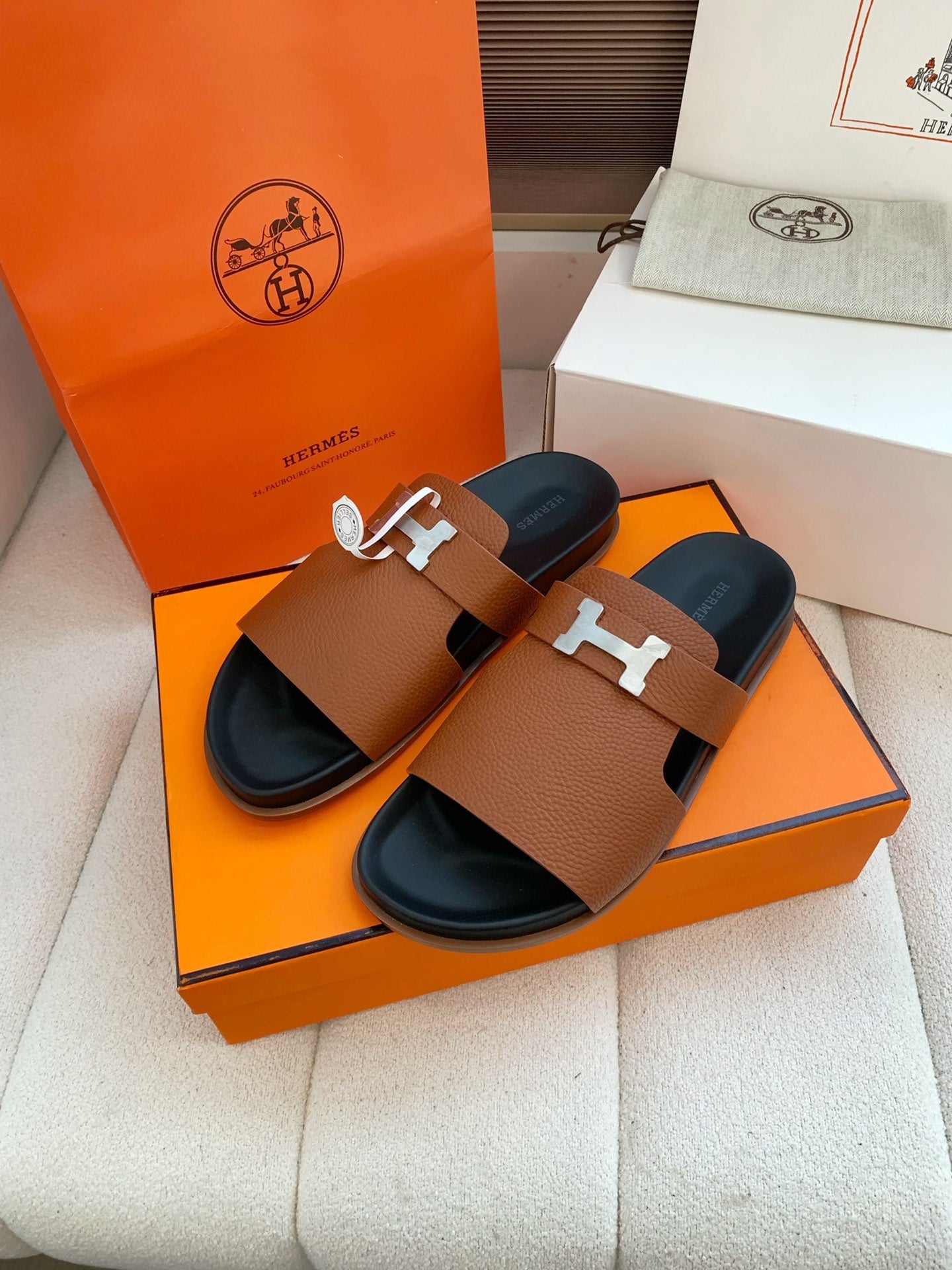 HM Men Jaures Sandal Brown Black Cowhide 614867