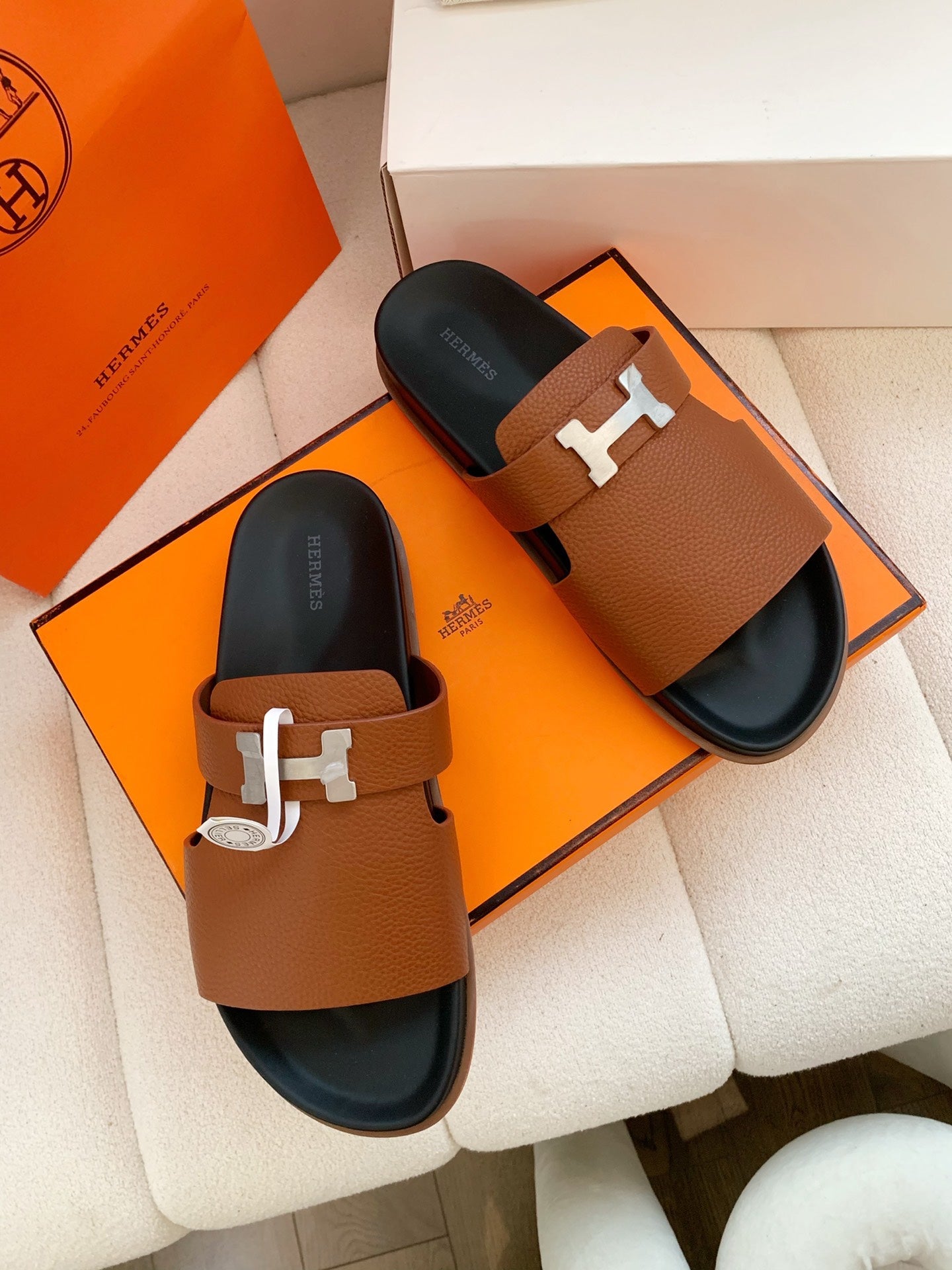 HM Men Jaures Sandal Brown Black Cowhide 614867