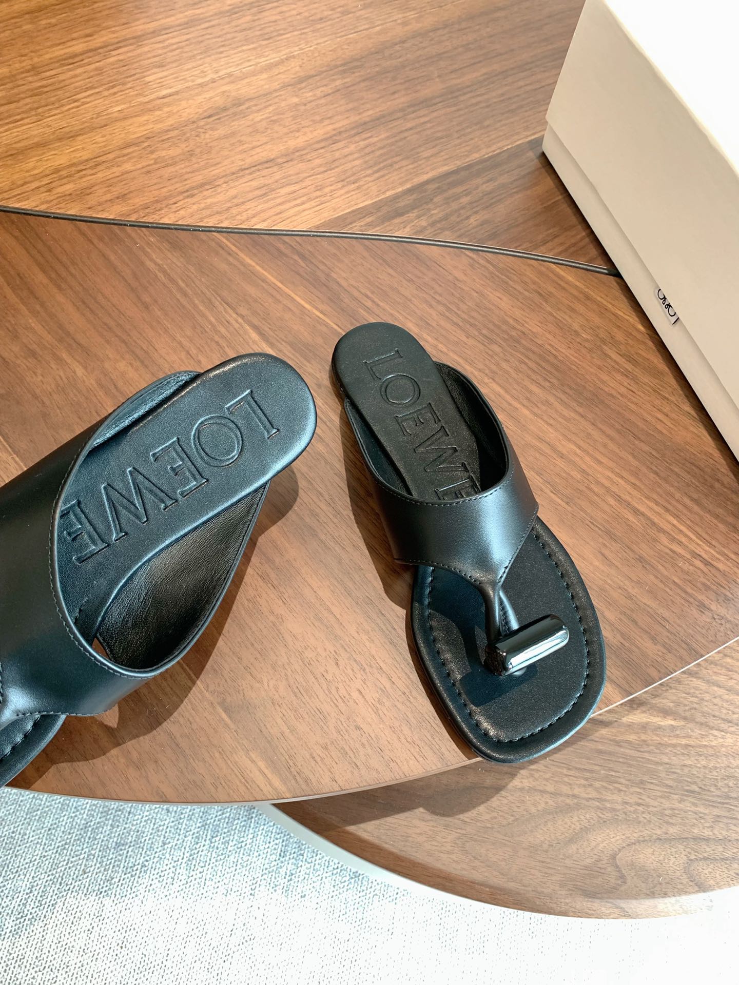 Loewe Toggle Sandals Black Leather 878017