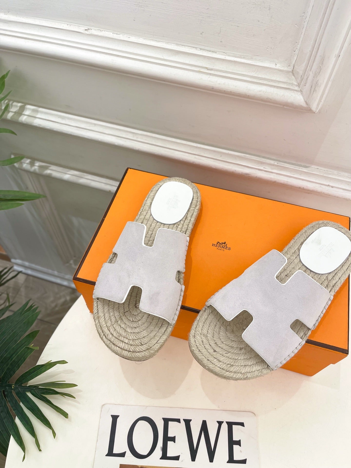 HM Antigua Espadrille Light Pink Suede Raffia 631937