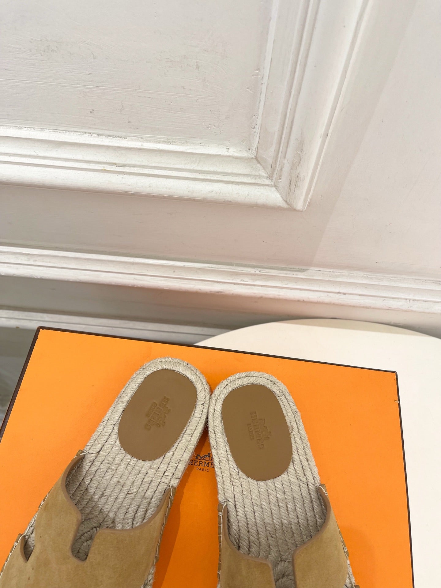 HM Antigua Espadrille Tan Suede Raffia 631942