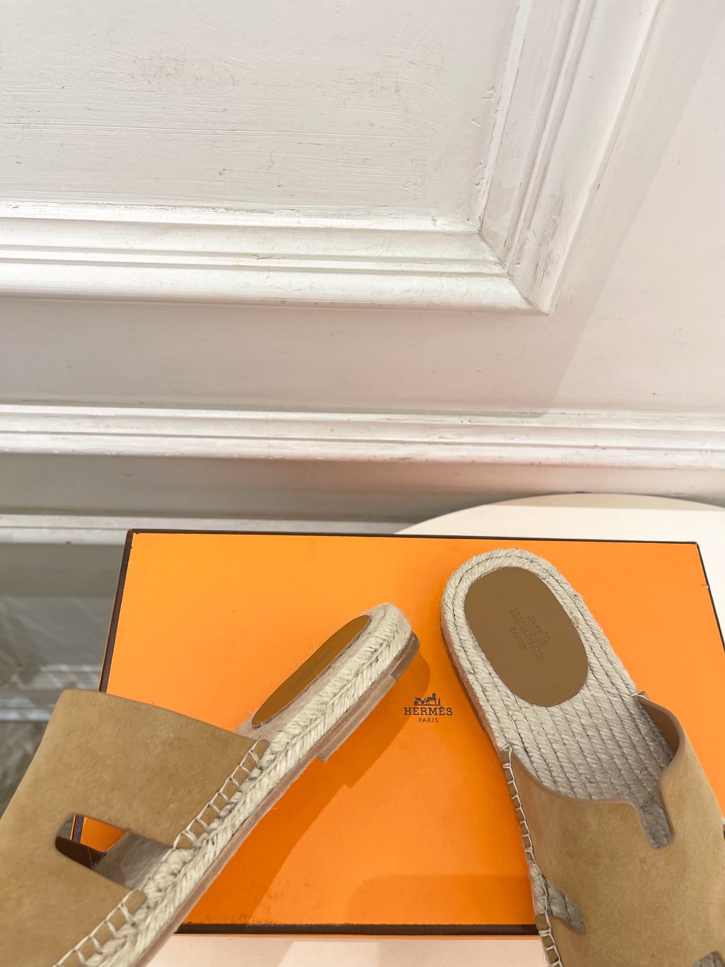 HM Antigua Espadrille Tan Suede Raffia 631942