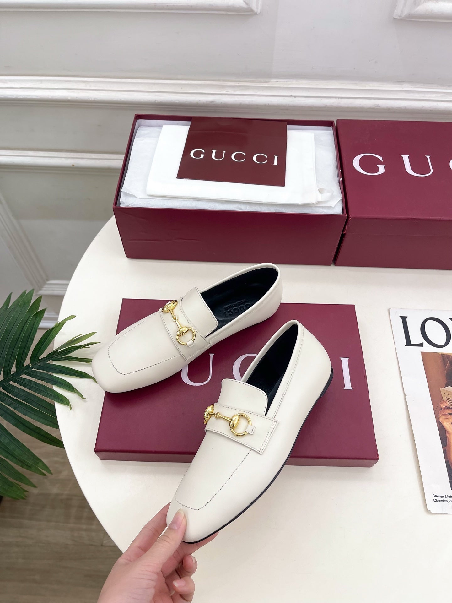 GG 26s Loafer With Horsebit White Leather 640282