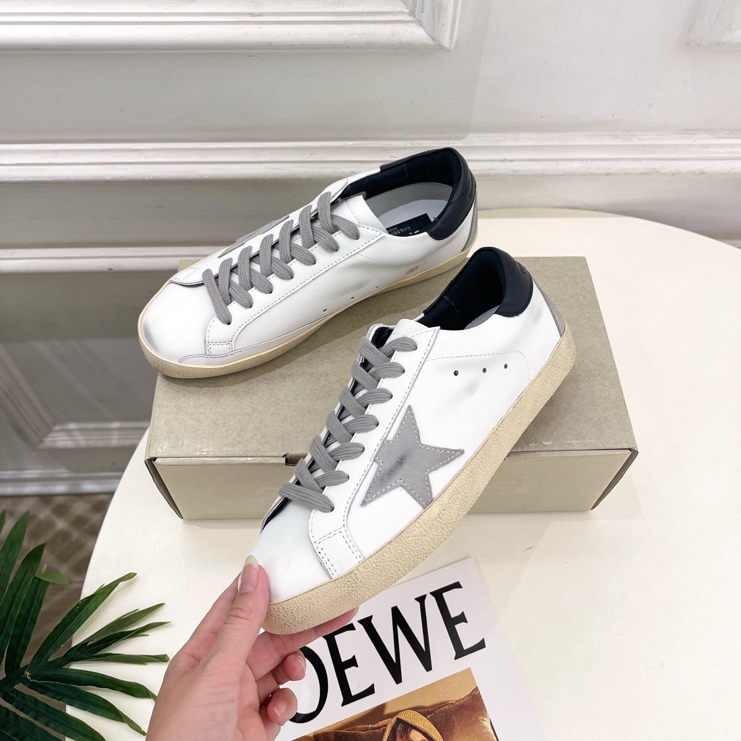 Golden Goose 26s Super-Star Grey Star White Grey Black Leather 947747