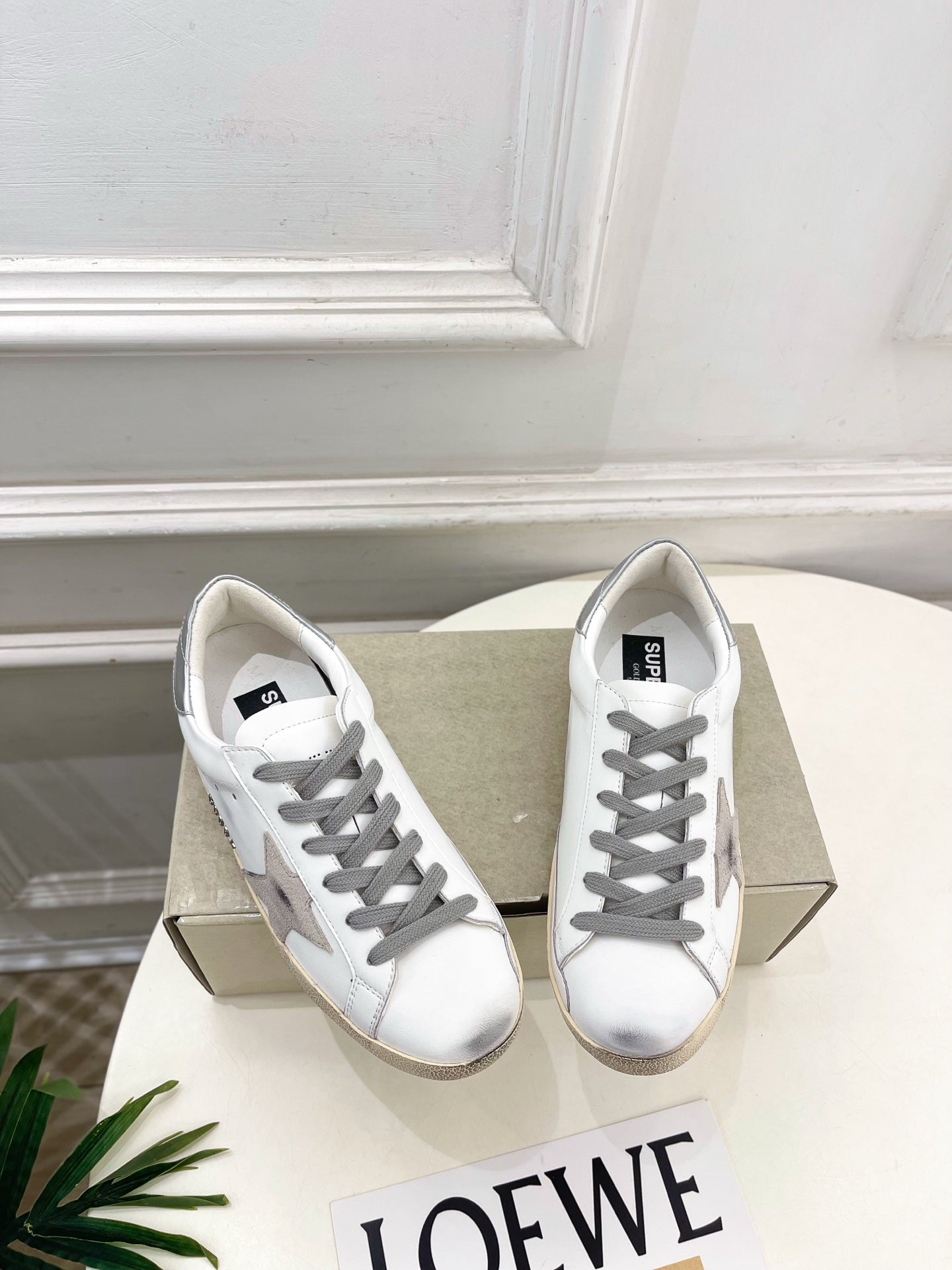 Golden Goose 26s Super-Star Grey Star White Grey Leather 947748