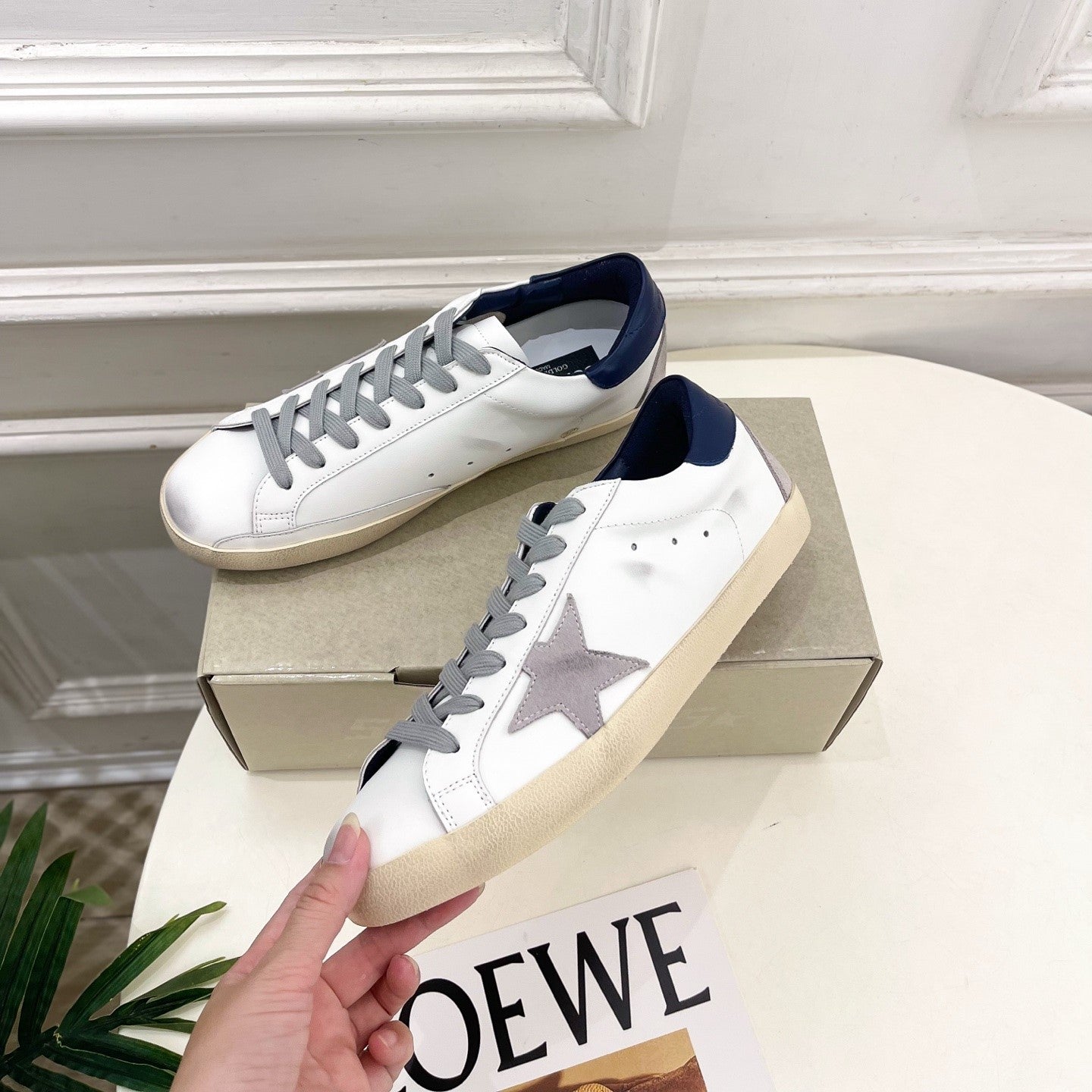 Golden Goose 26s Super-Star Grey Star White Black Leather 947749