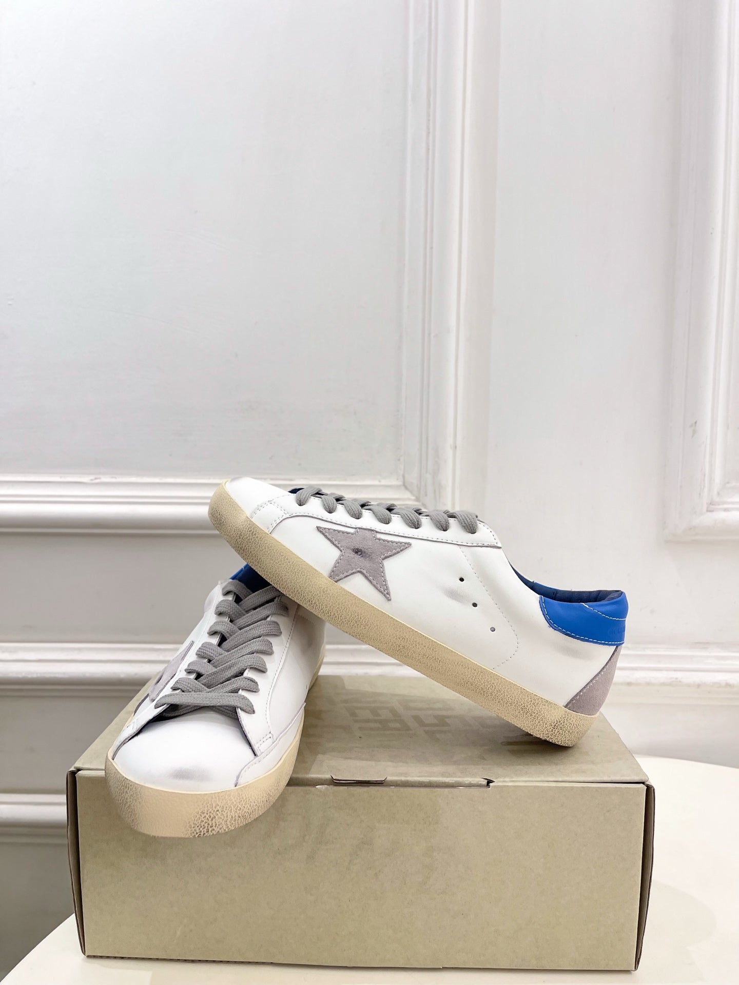 Golden Goose 26s Super-Star Grey Star White Blue Leather 947750