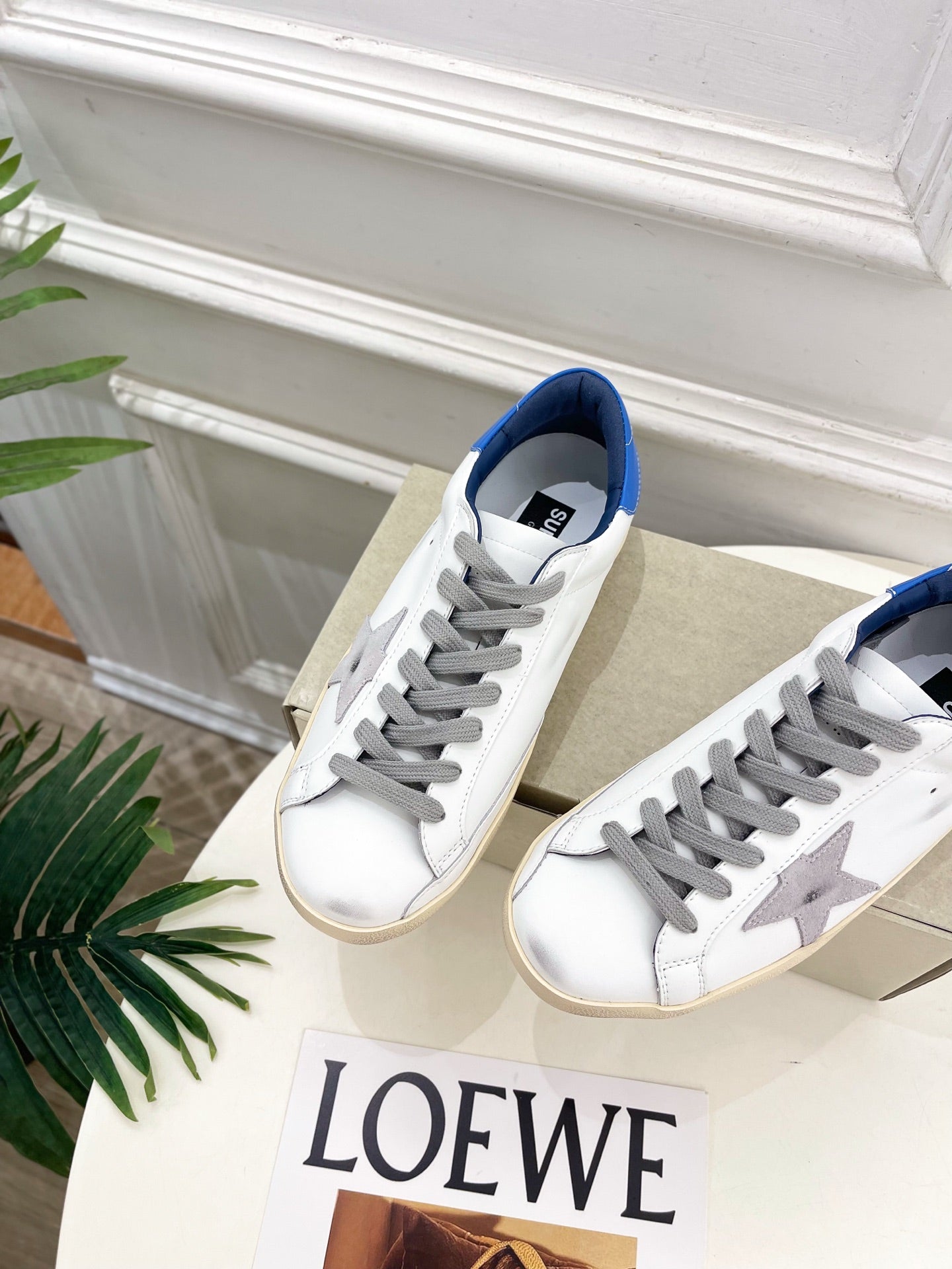 Golden Goose 26s Super-Star Grey Star White Blue Leather 947750